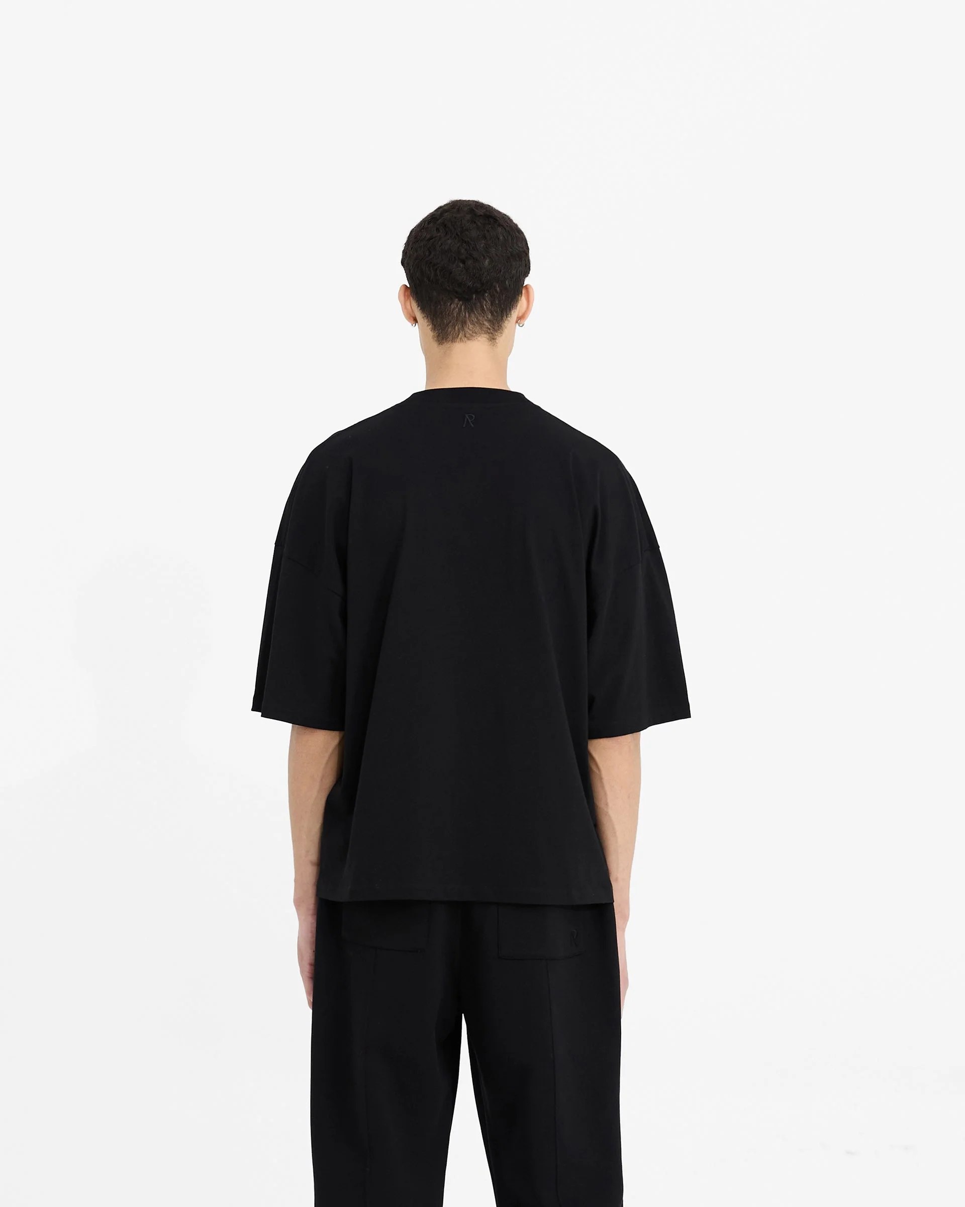 2 x Initial Boxy T-Shirt - Black - Image 4