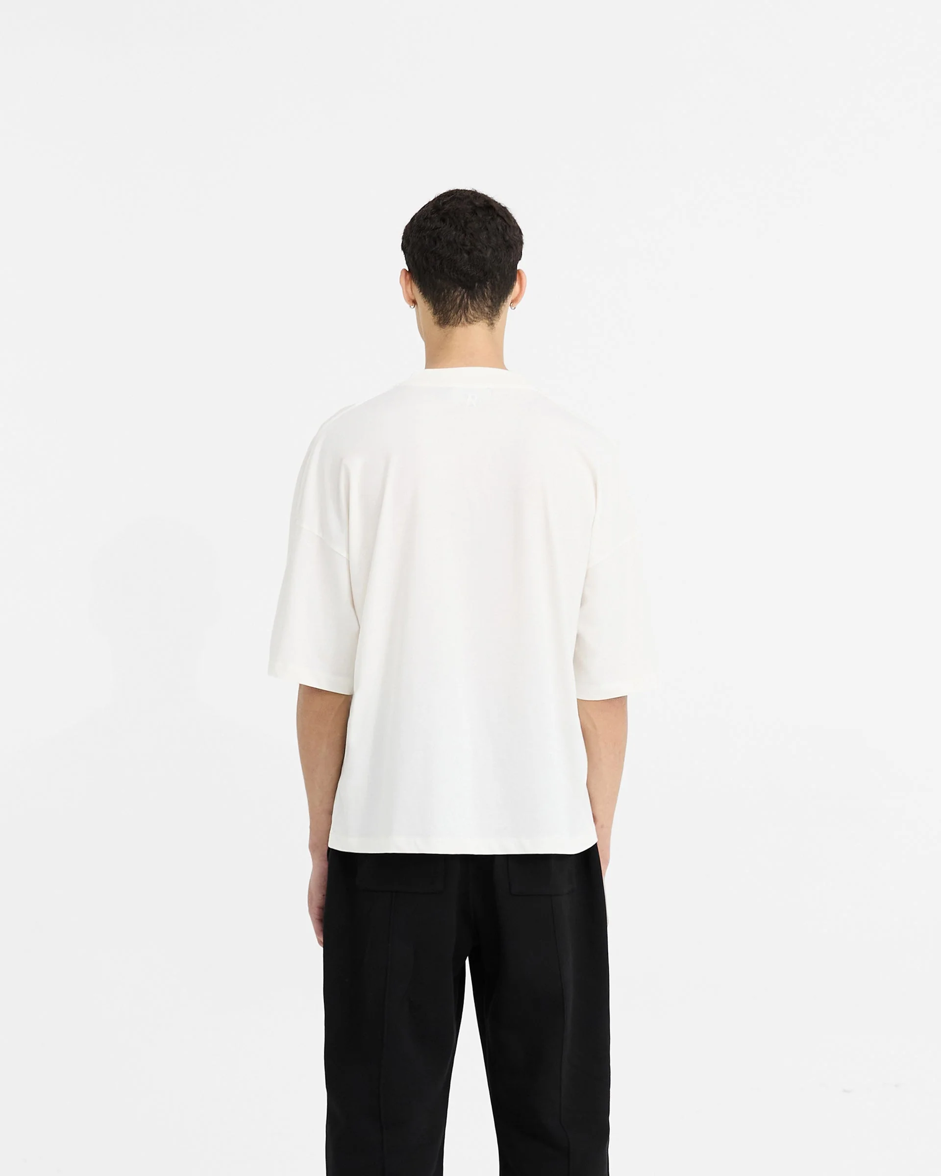 2 x Initial Boxy T-Shirt - Flat White & Ice Grey Marl - Image 6