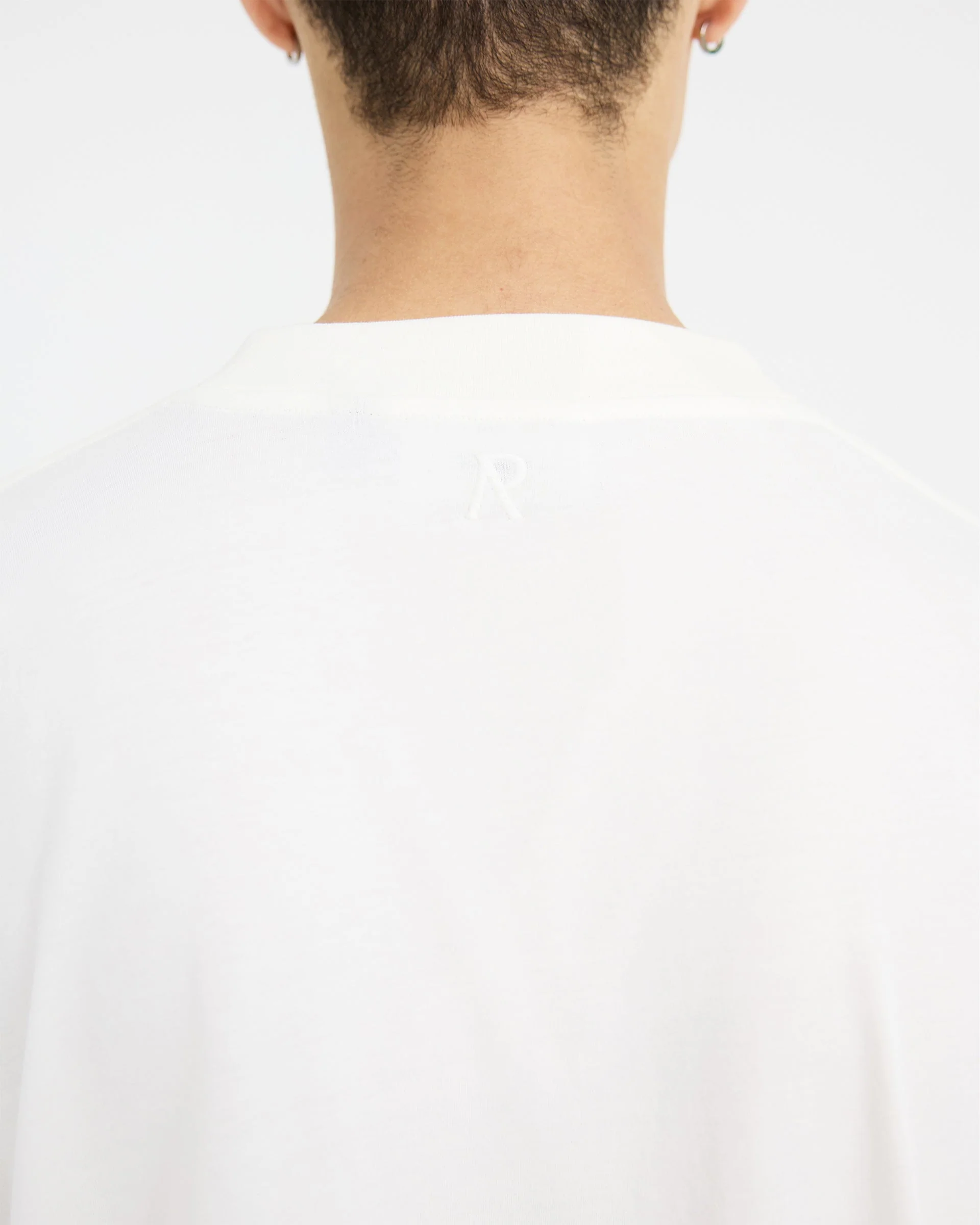 2 x Initial Boxy T-Shirt - Flat White & Ice Grey Marl - Image 9