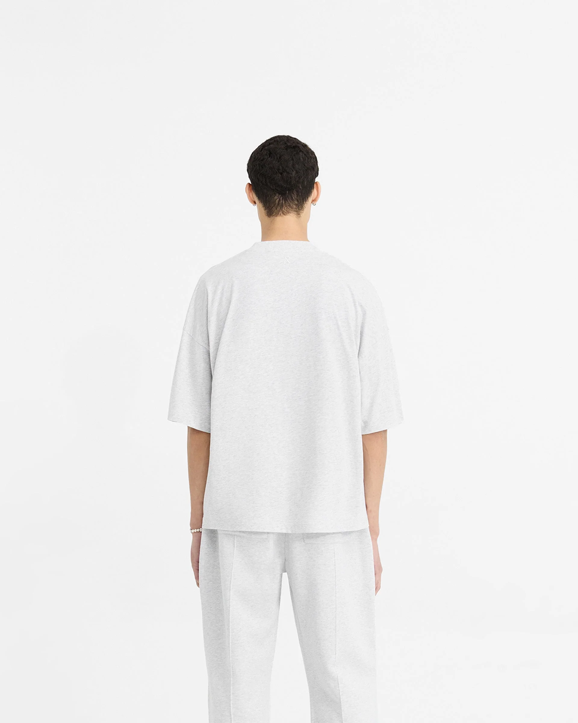2 x Initial Boxy T-Shirt - Ice Grey Marl - Image 4