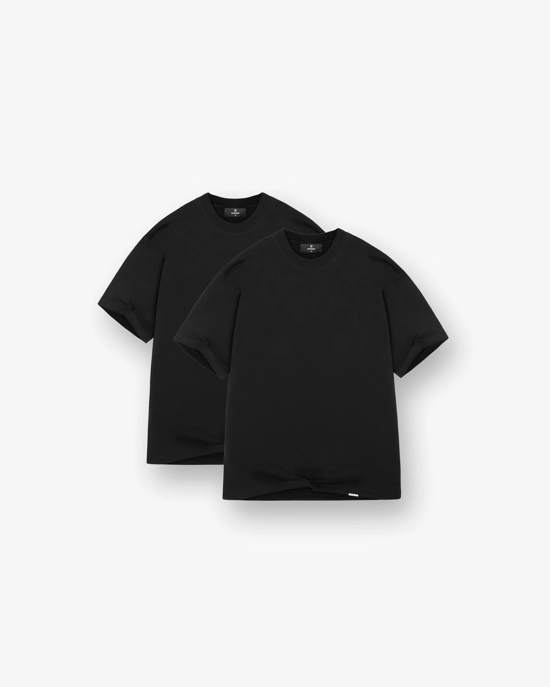 2 x Initial Oversized T-Shirt - Black