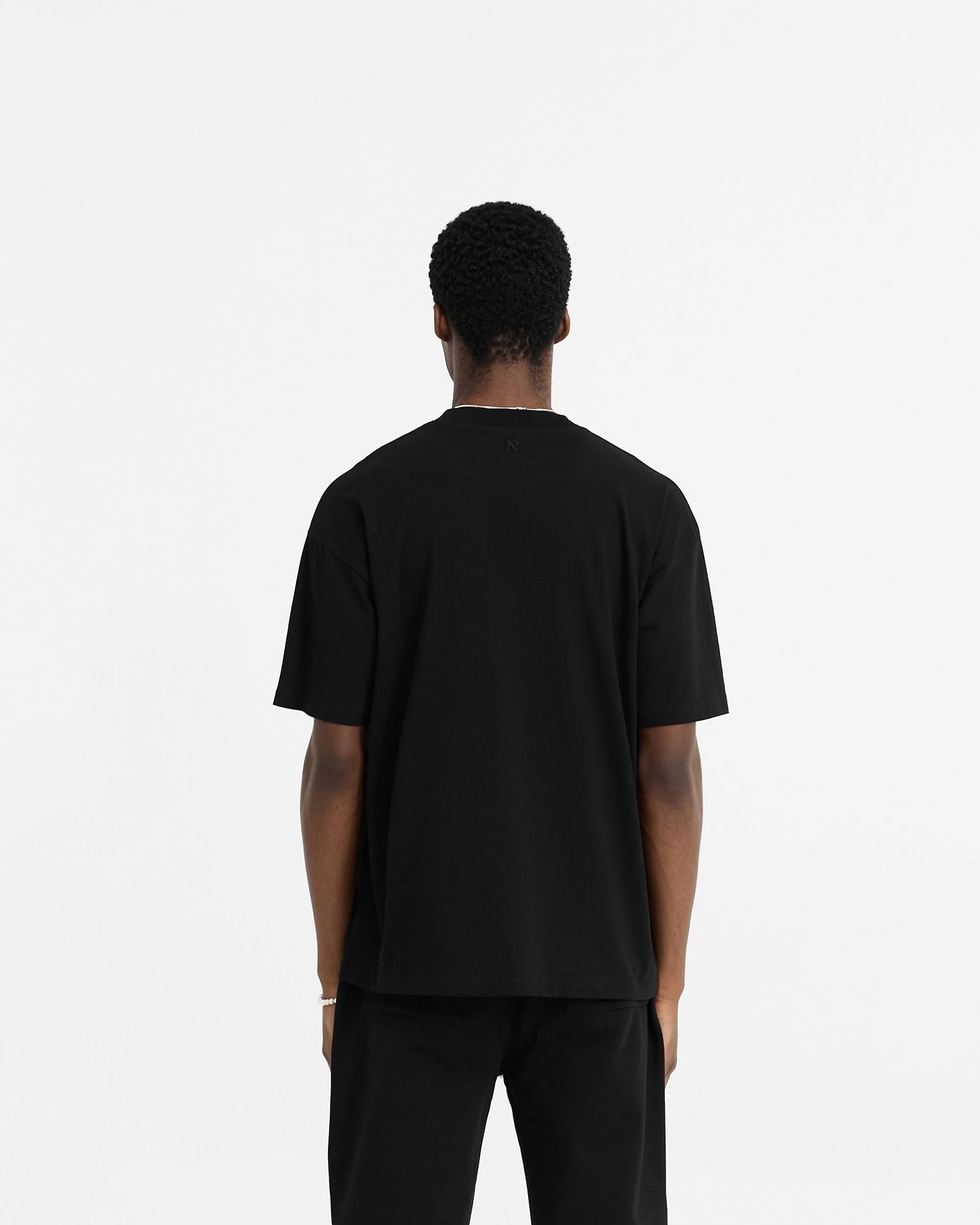 2 x Initial Oversized T-Shirt - Black - Image 4