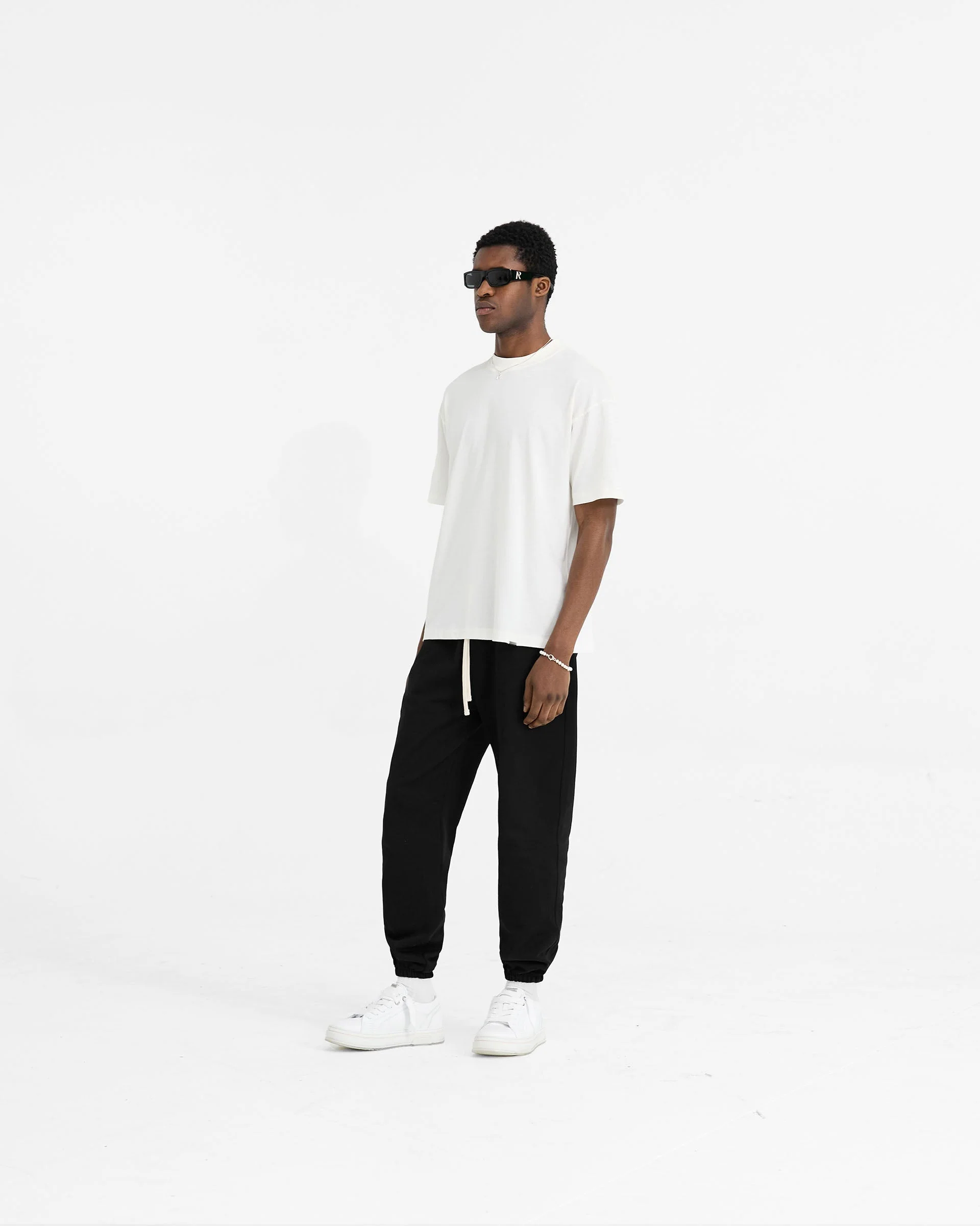 2 x Initial Oversized T-Shirt - Flat White - Image 5