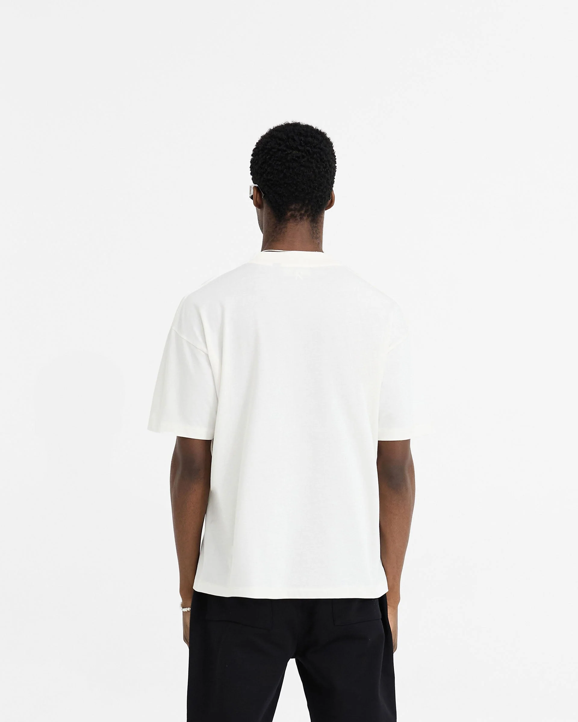 2 x Initial Oversized T-Shirt - Flat White & Black - Image 6