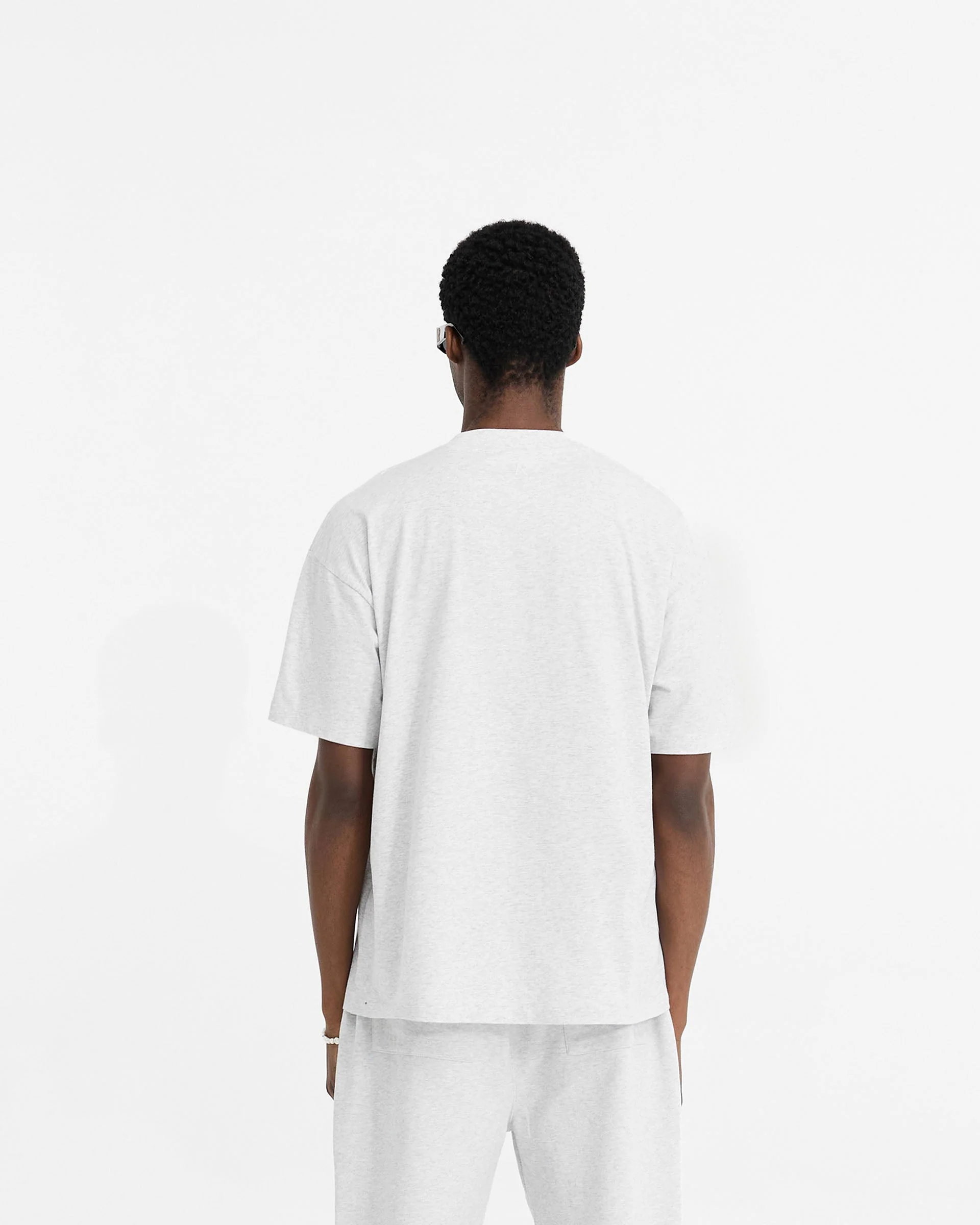 2 x Initial Oversized T-Shirt - Ice Grey Marl - Image 4
