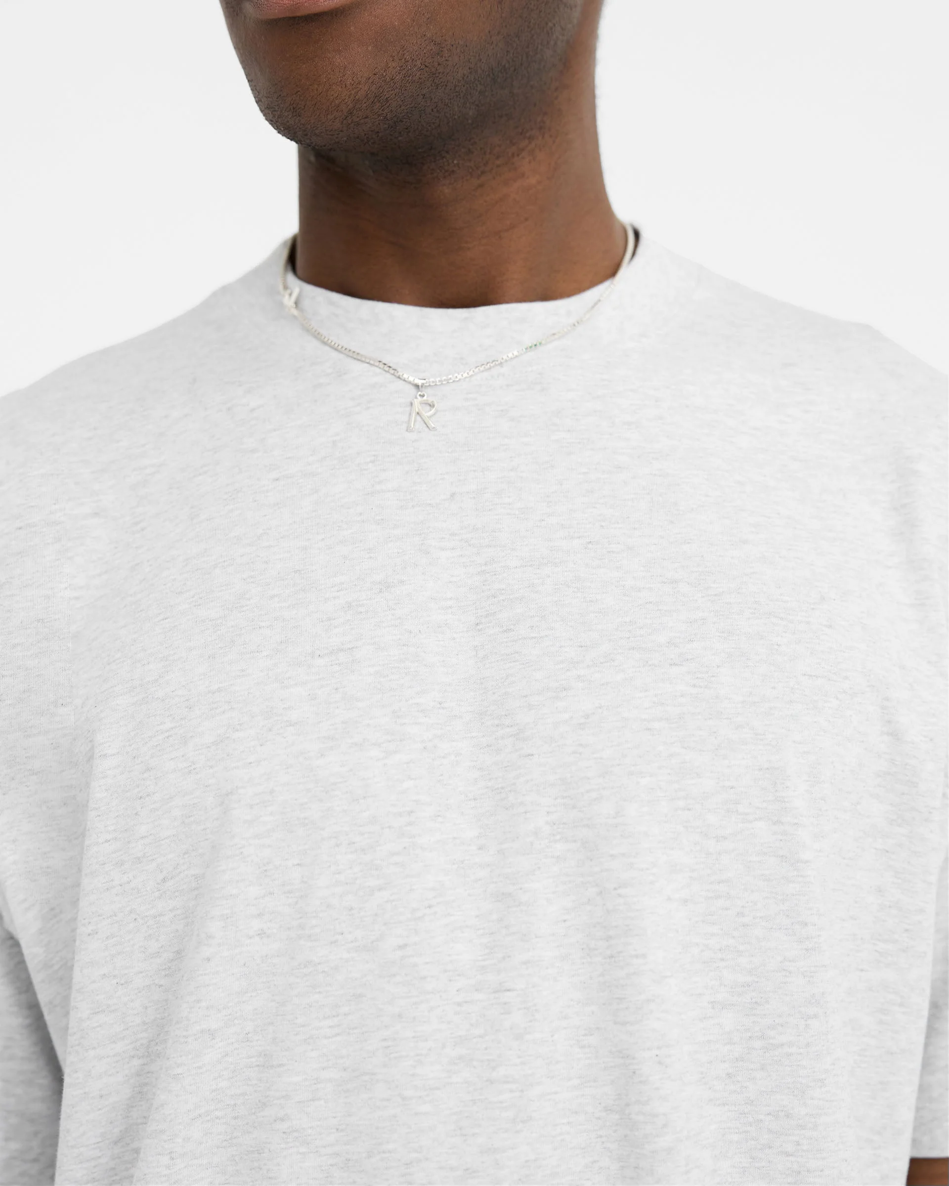 2 x Initial Oversized T-Shirt - Ice Grey Marl - Image 6