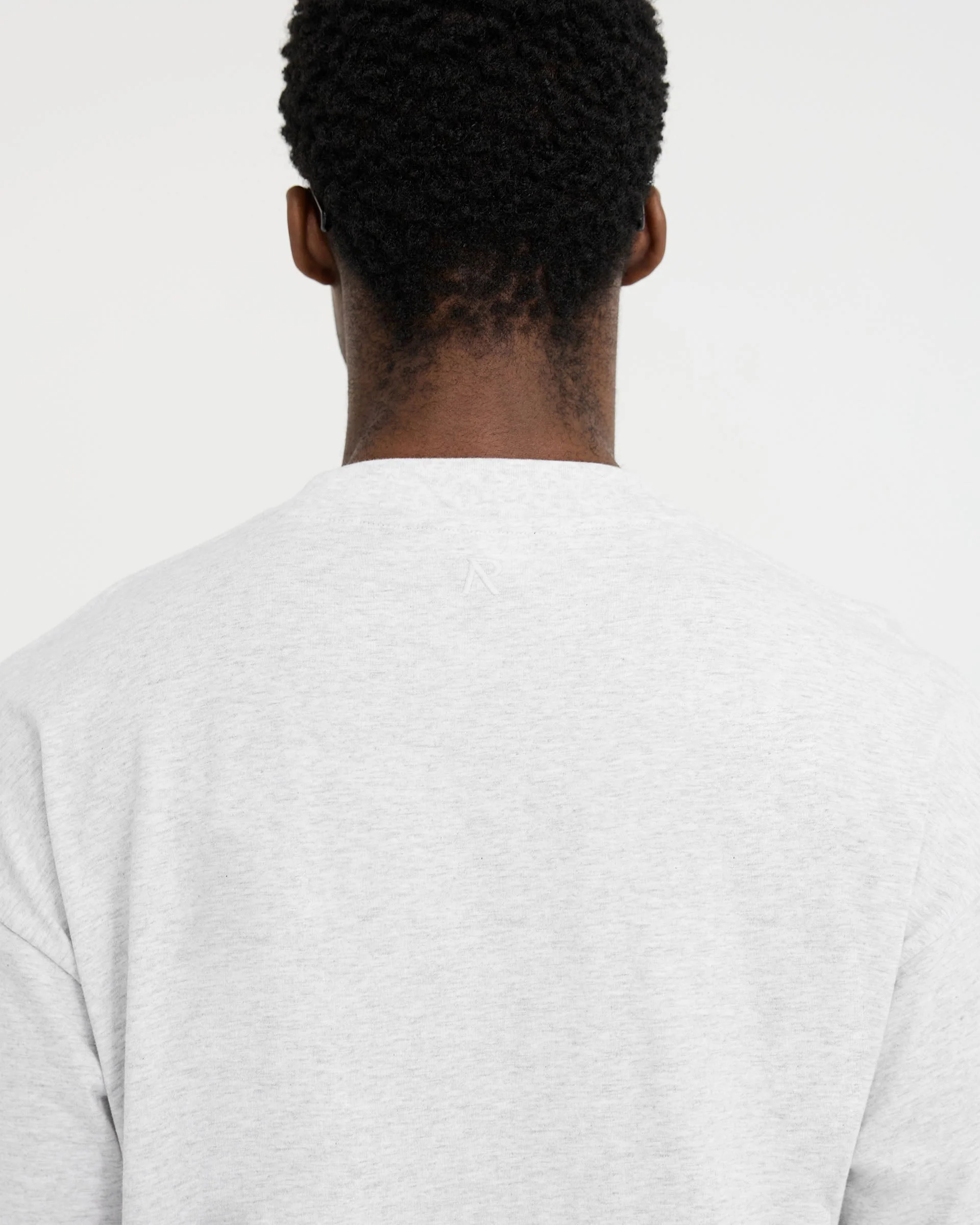 2 x Initial Oversized T-Shirt - Ice Grey Marl - Image 7