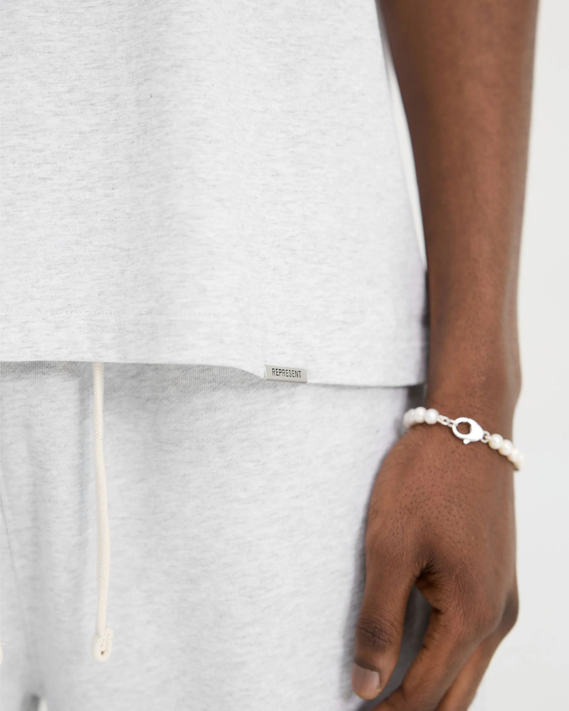 2 x Initial Oversized T-Shirt - Ice Grey Marl - Image 8