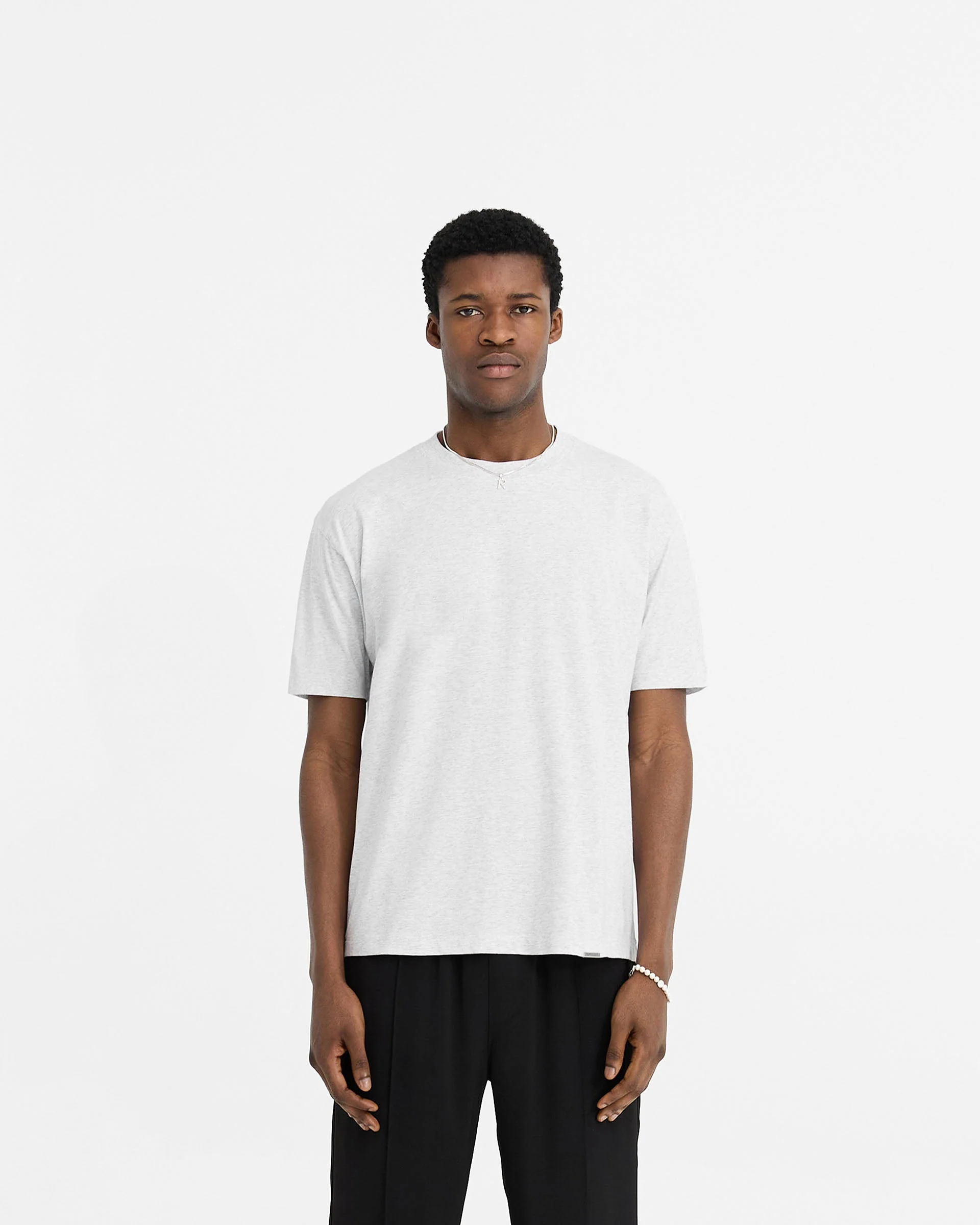 2 x Initial T-Shirt - Black & Ice Grey Marl - Image 2