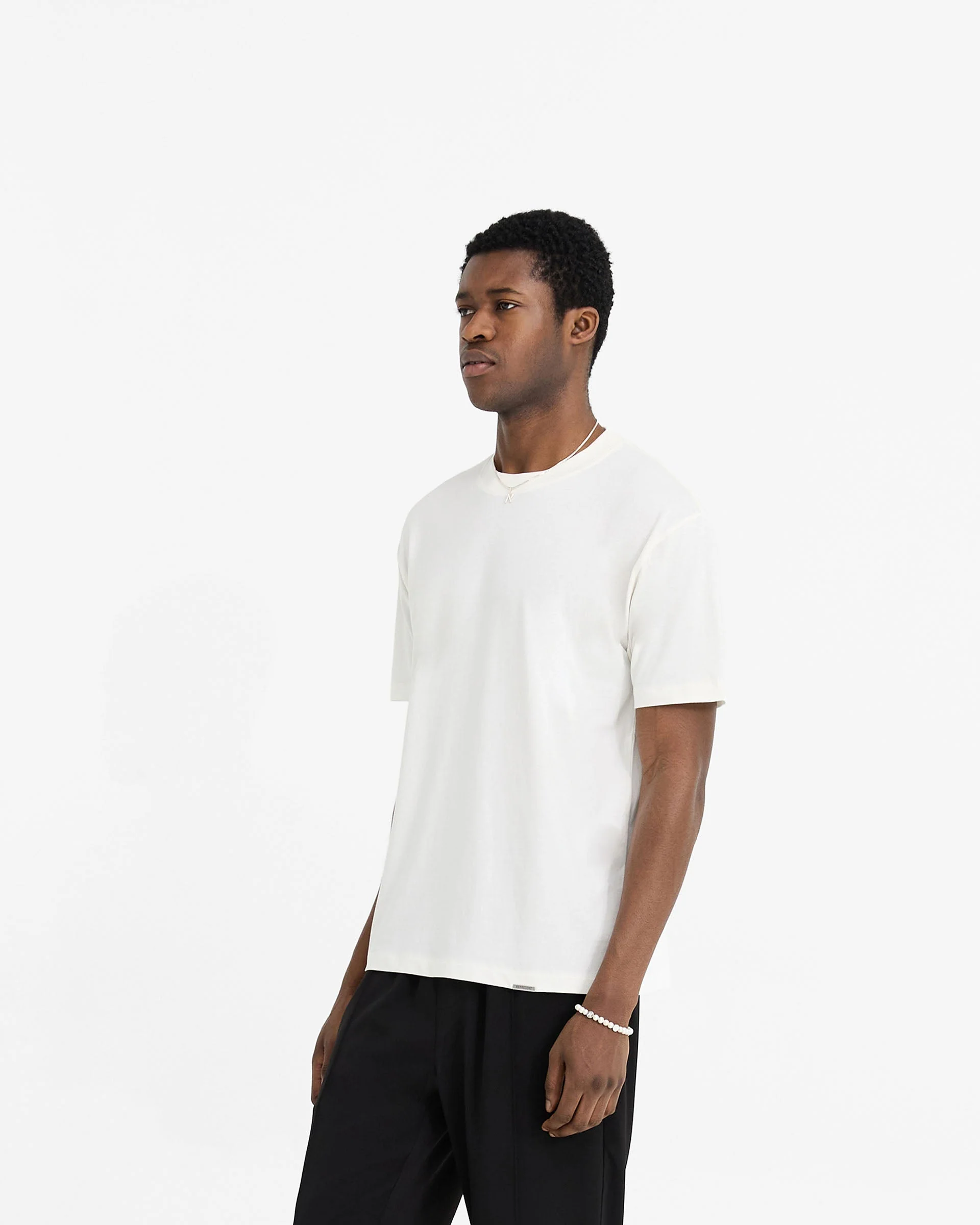 2 x Initial T-Shirt - Flat White & Black - Image 4
