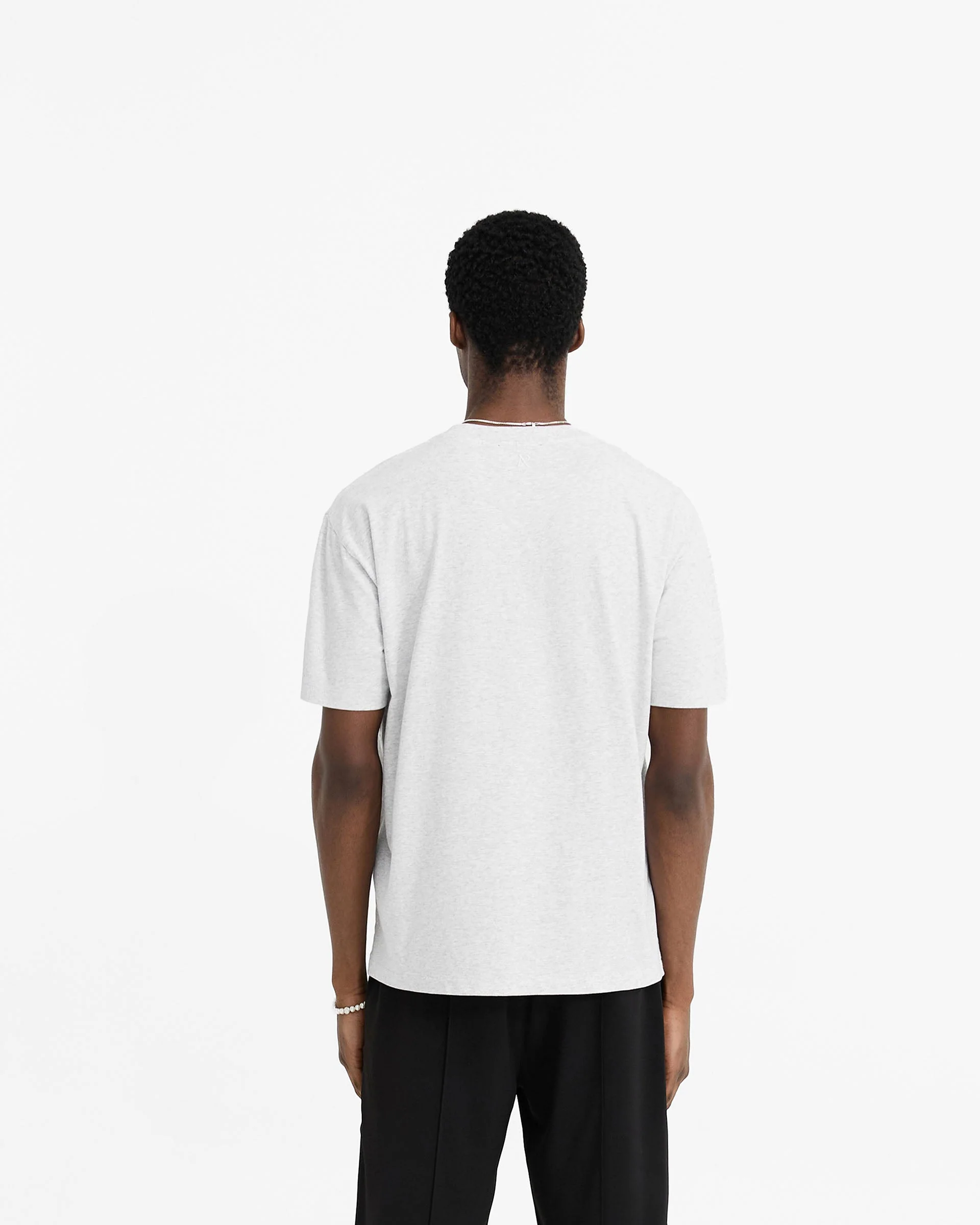 2 x Initial T-Shirt - Flat White & Ice Grey Marl - Image 7