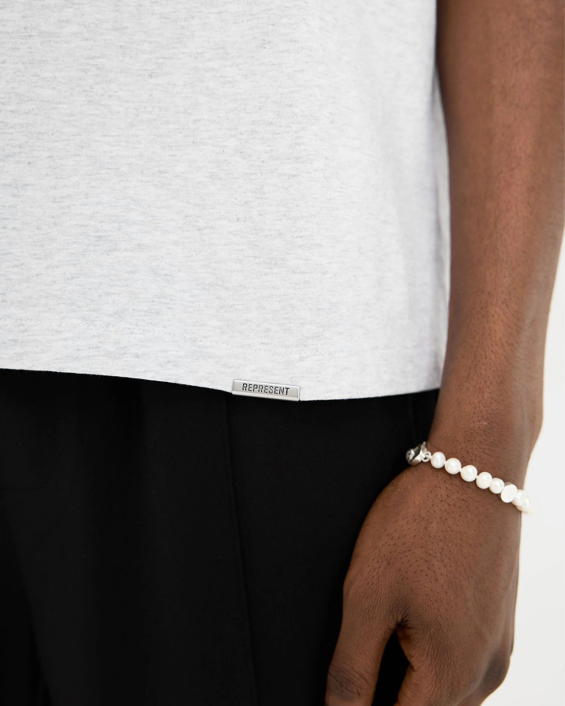 2 x Initial T-Shirt - Ice Grey Marl - Image 7
