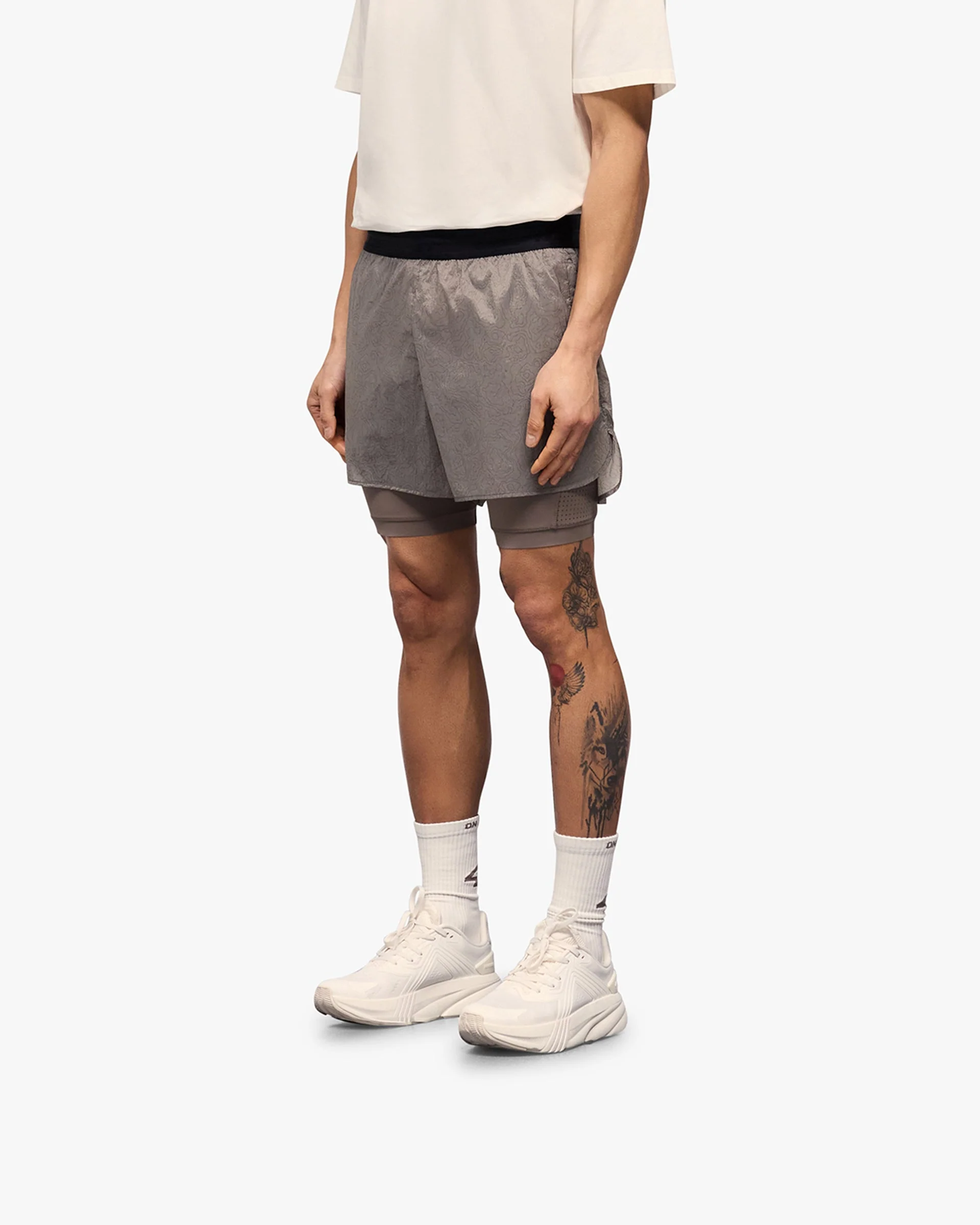 247 Contour 2-In-1 Run Shorts - Pebble - Image 2