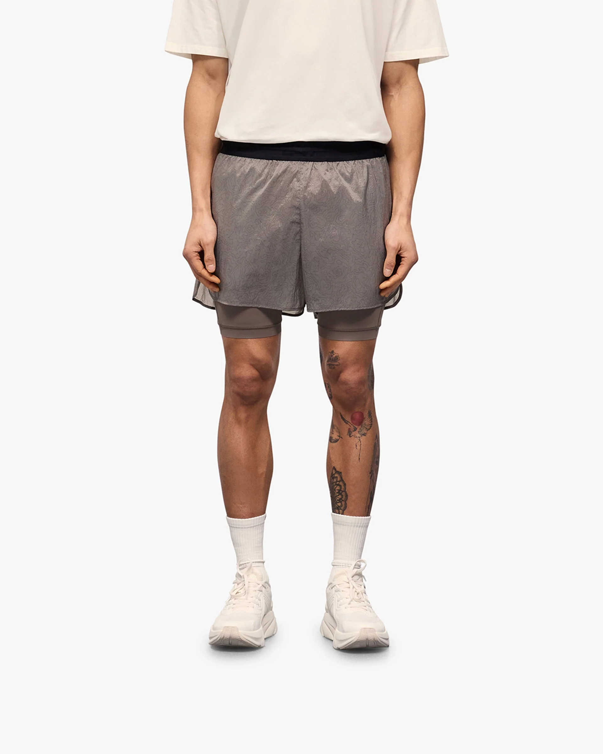 247 Contour 2-In-1 Run Shorts - Pebble - Image 3
