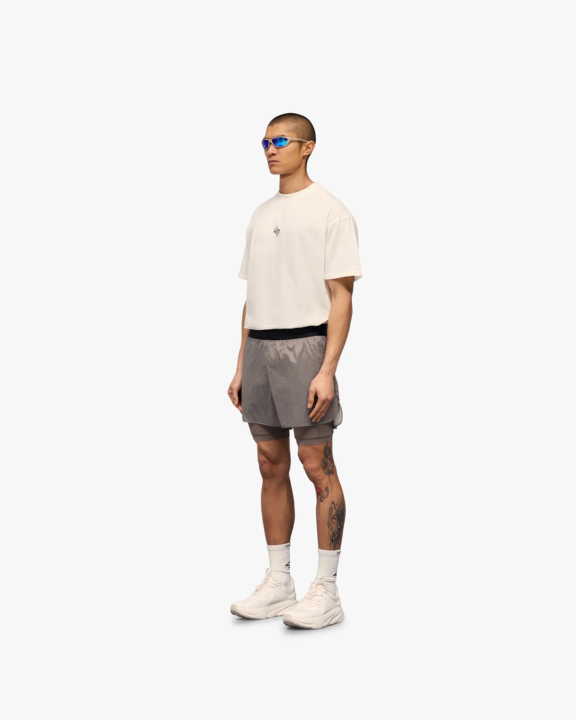 247 Contour 2-In-1 Run Shorts - Pebble - Image 6
