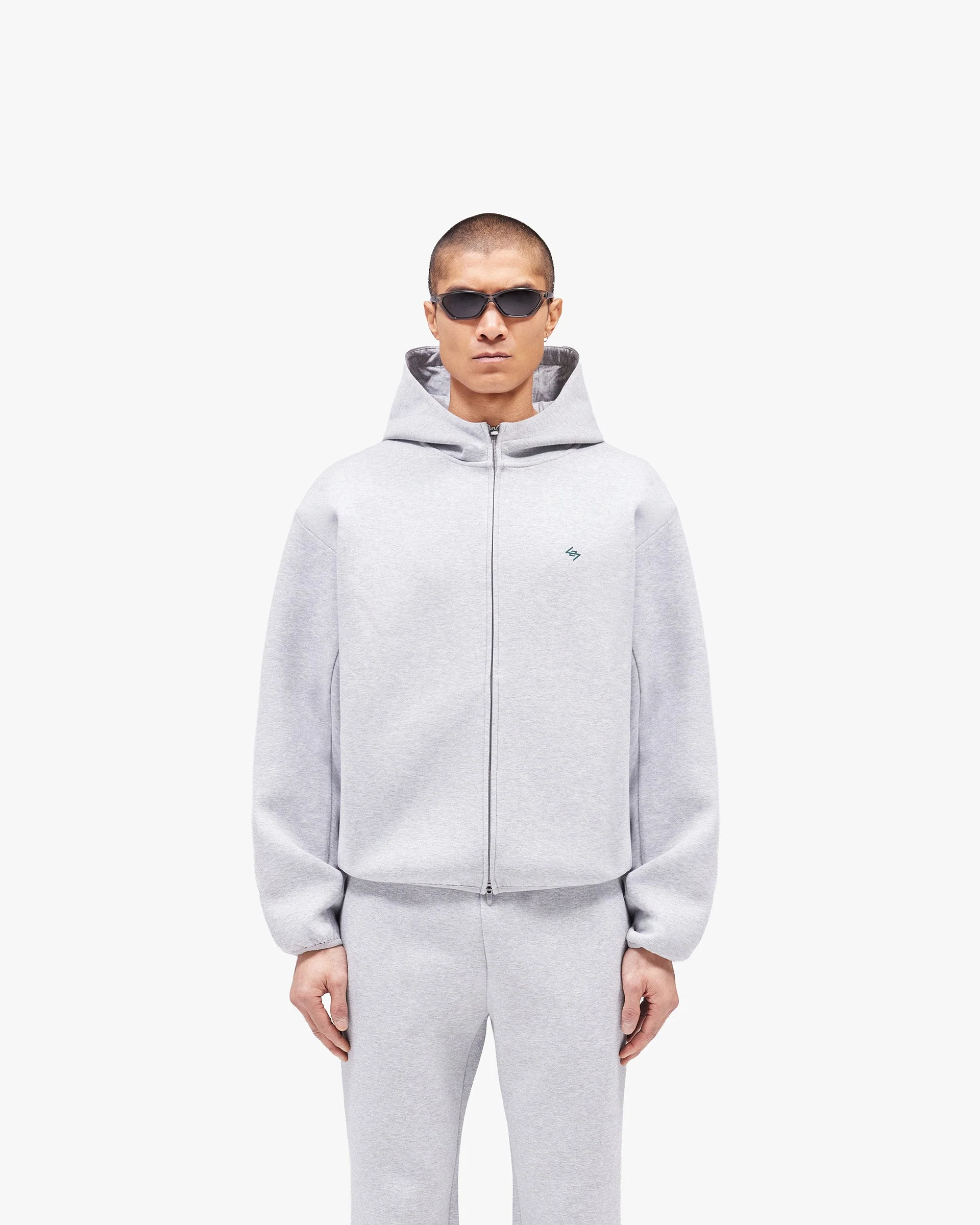 247 Form Zip Hoodie - Grey Marl - Image 3