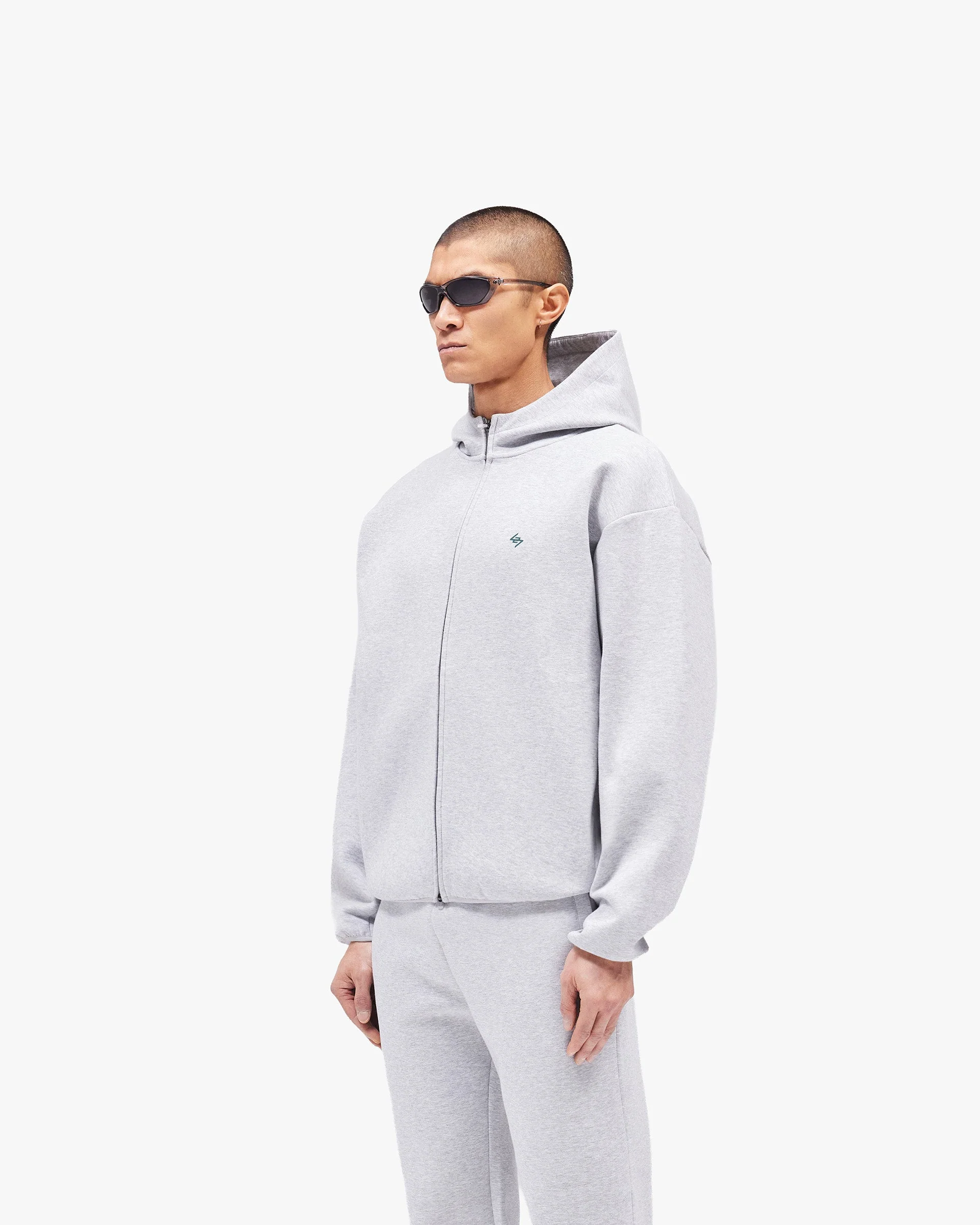 247 Form Zip Hoodie - Grey Marl - Image 4