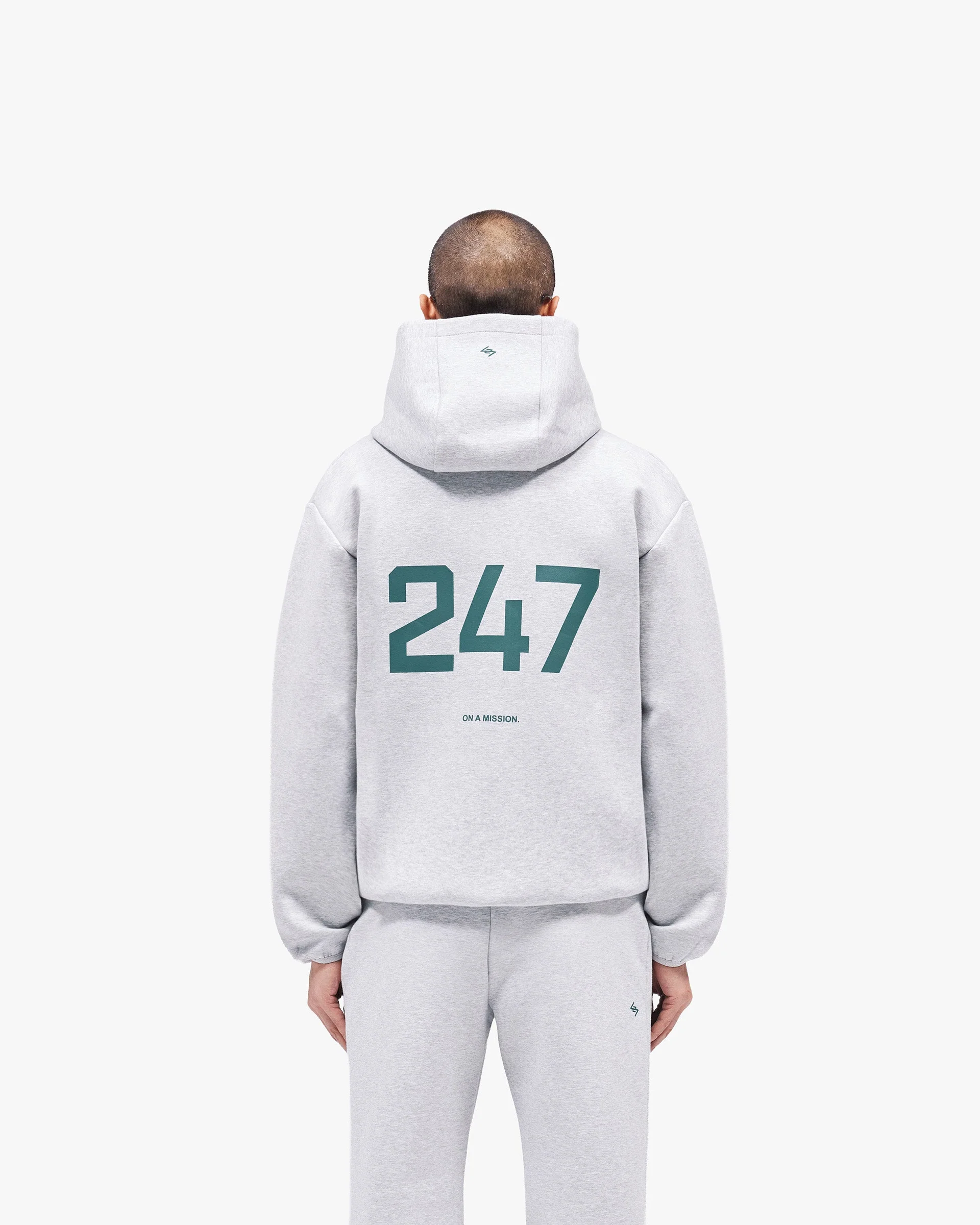 247 Form Zip Hoodie - Grey Marl - Image 5