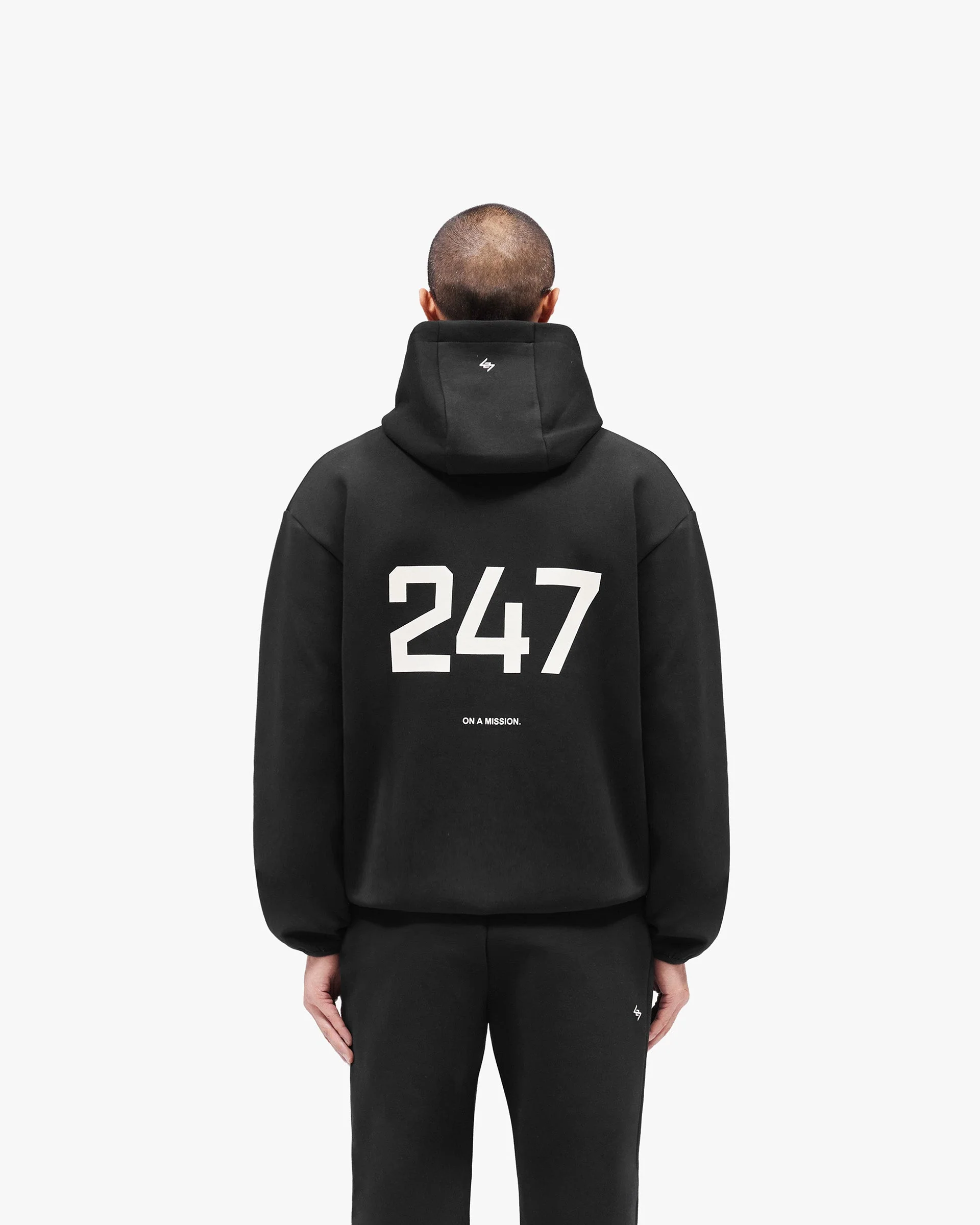 247 Form Zip Hoodie - Jet Black - Image 5
