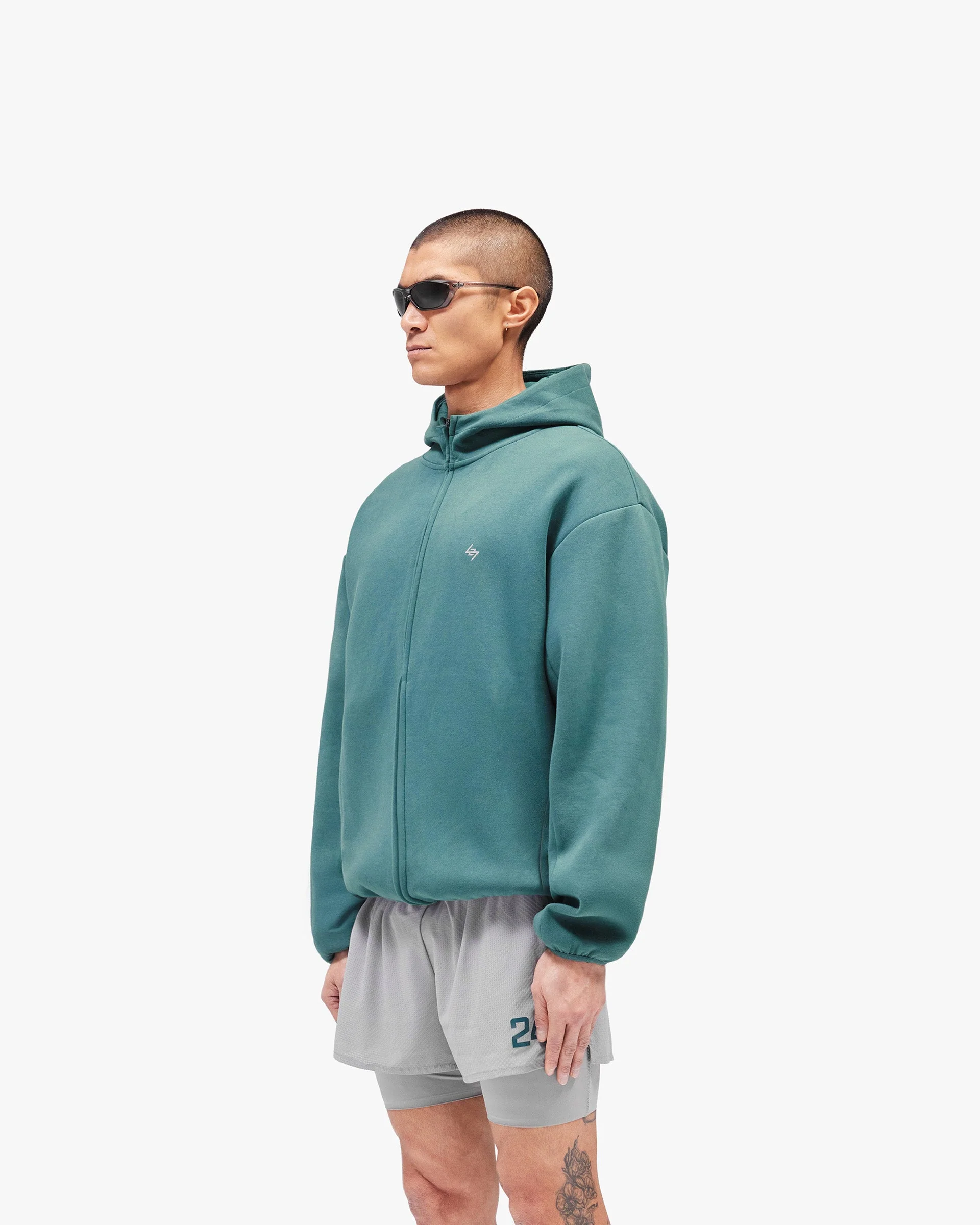 247 Form Zip Hoodie - Teal - Image 4