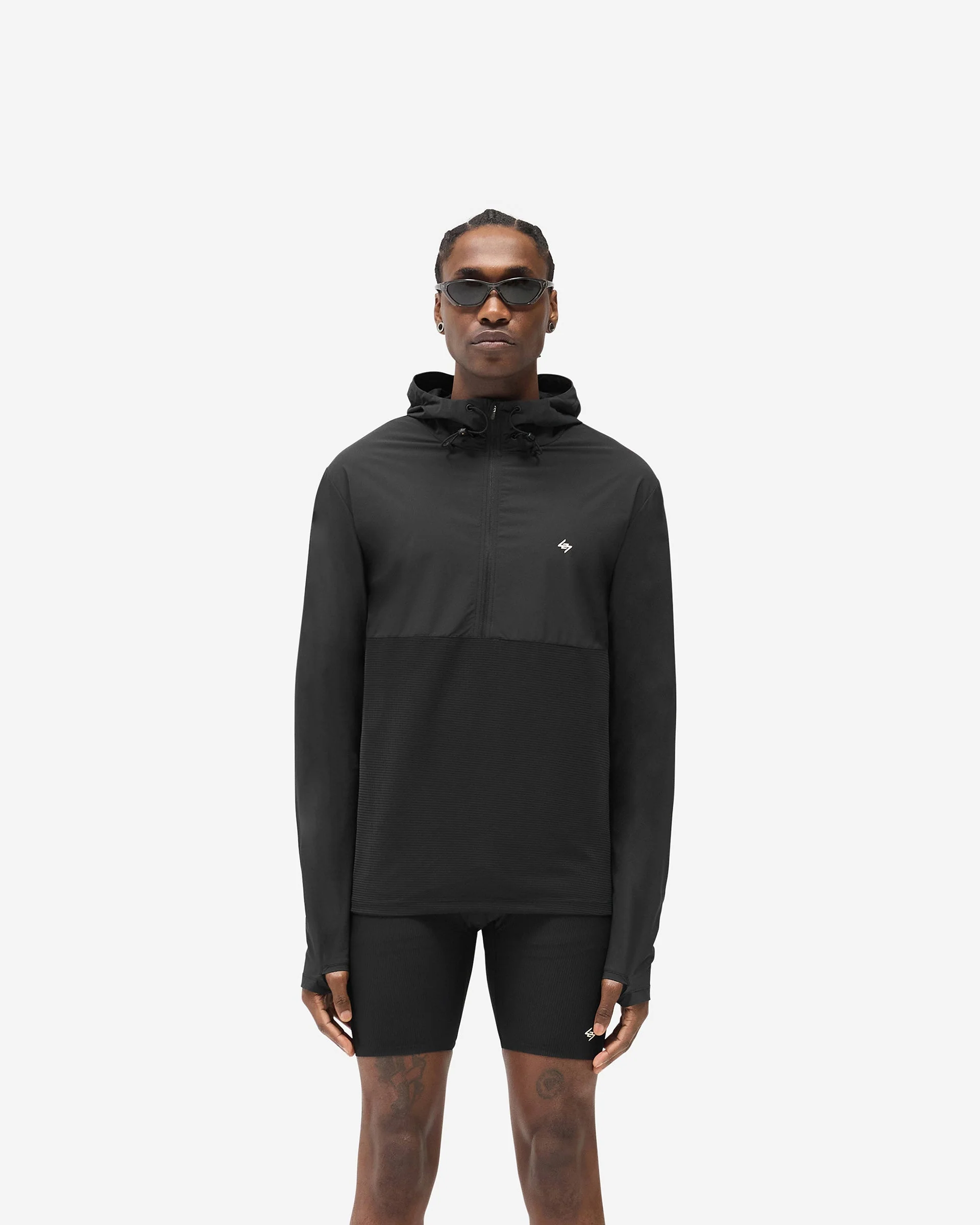 247 Hooded Quarter Zip - Black - Image 3