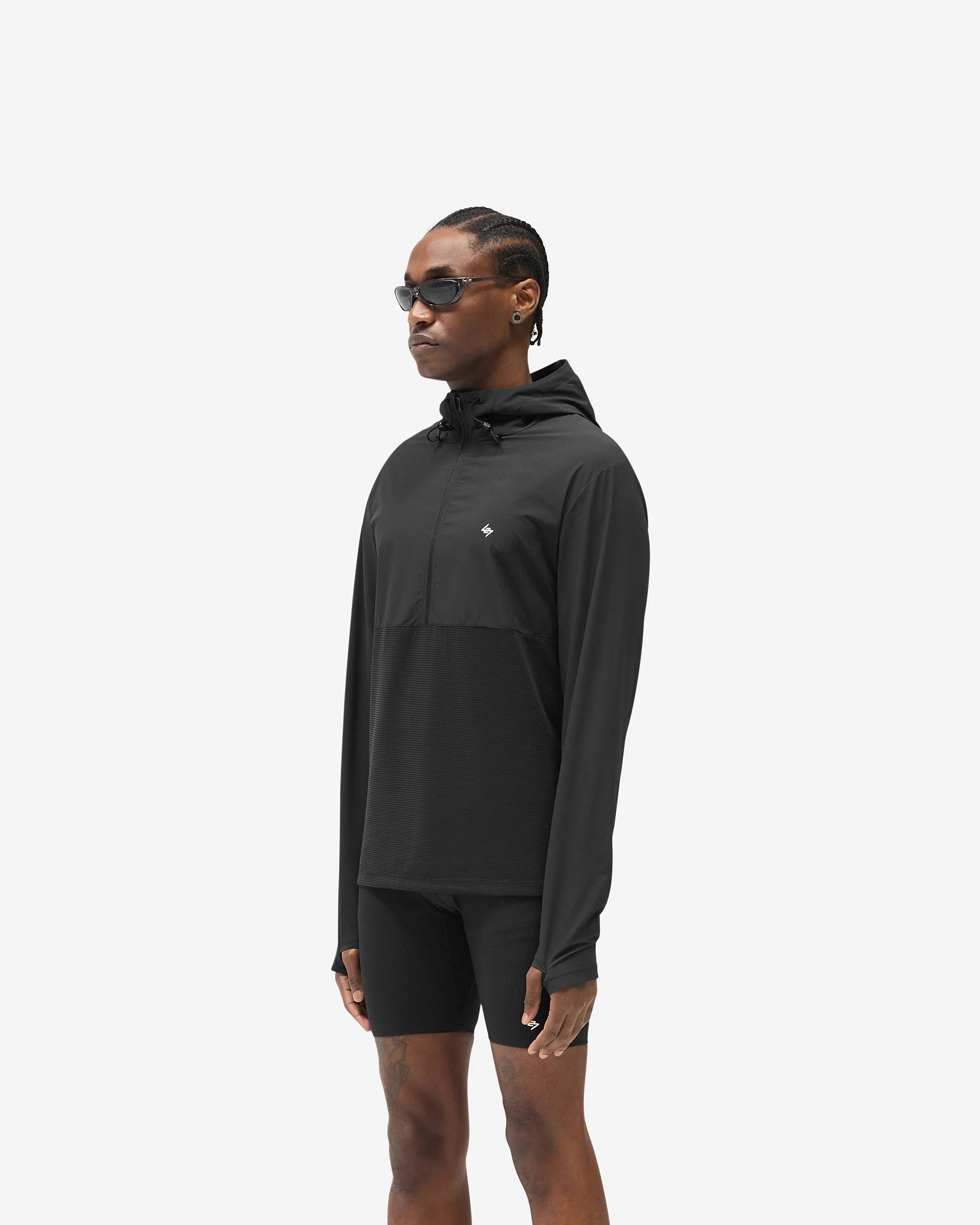 247 Hooded Quarter Zip - Black - Image 4