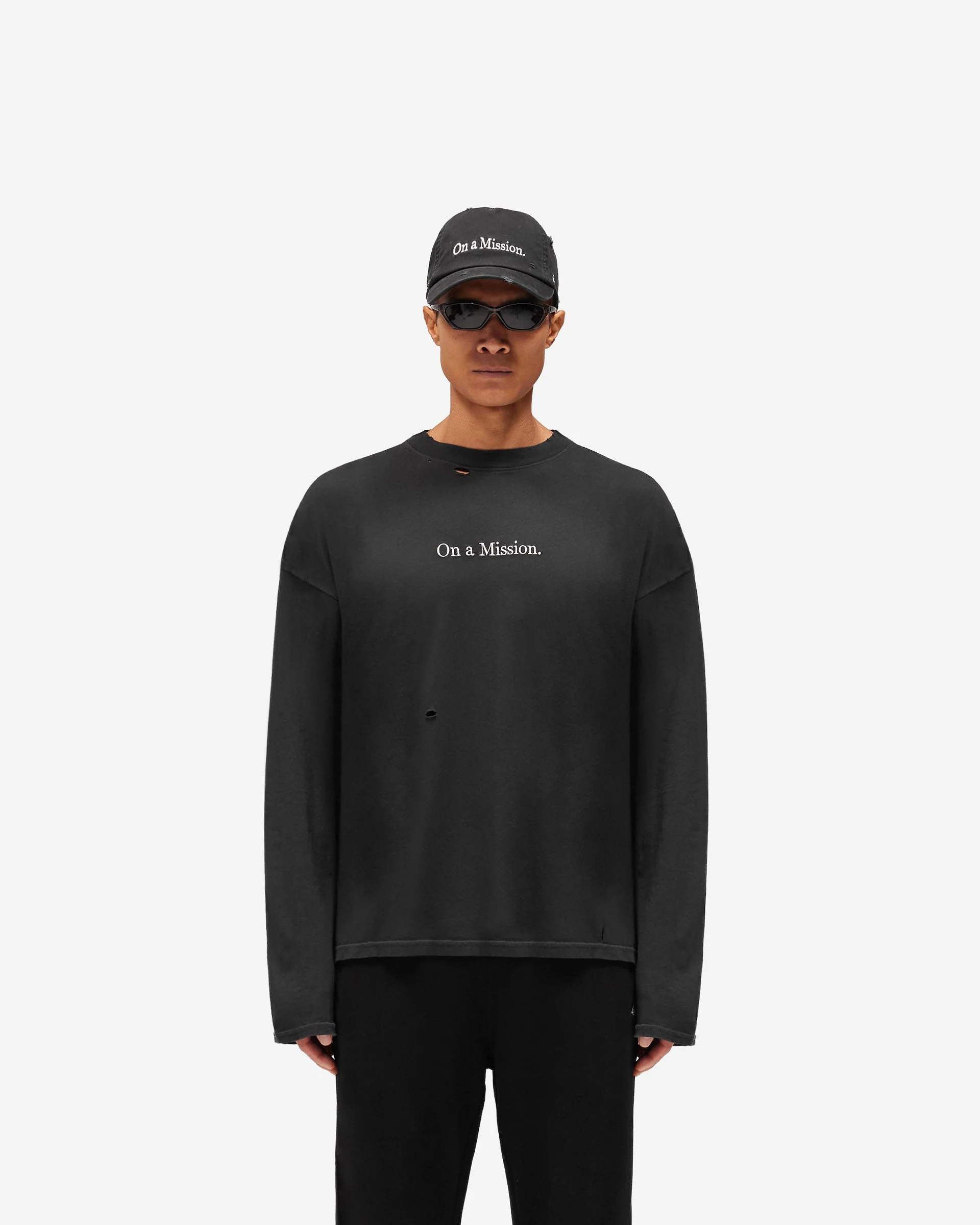 247 On A Mission Long Sleeve T-Shirt - Jet Black - Image 3