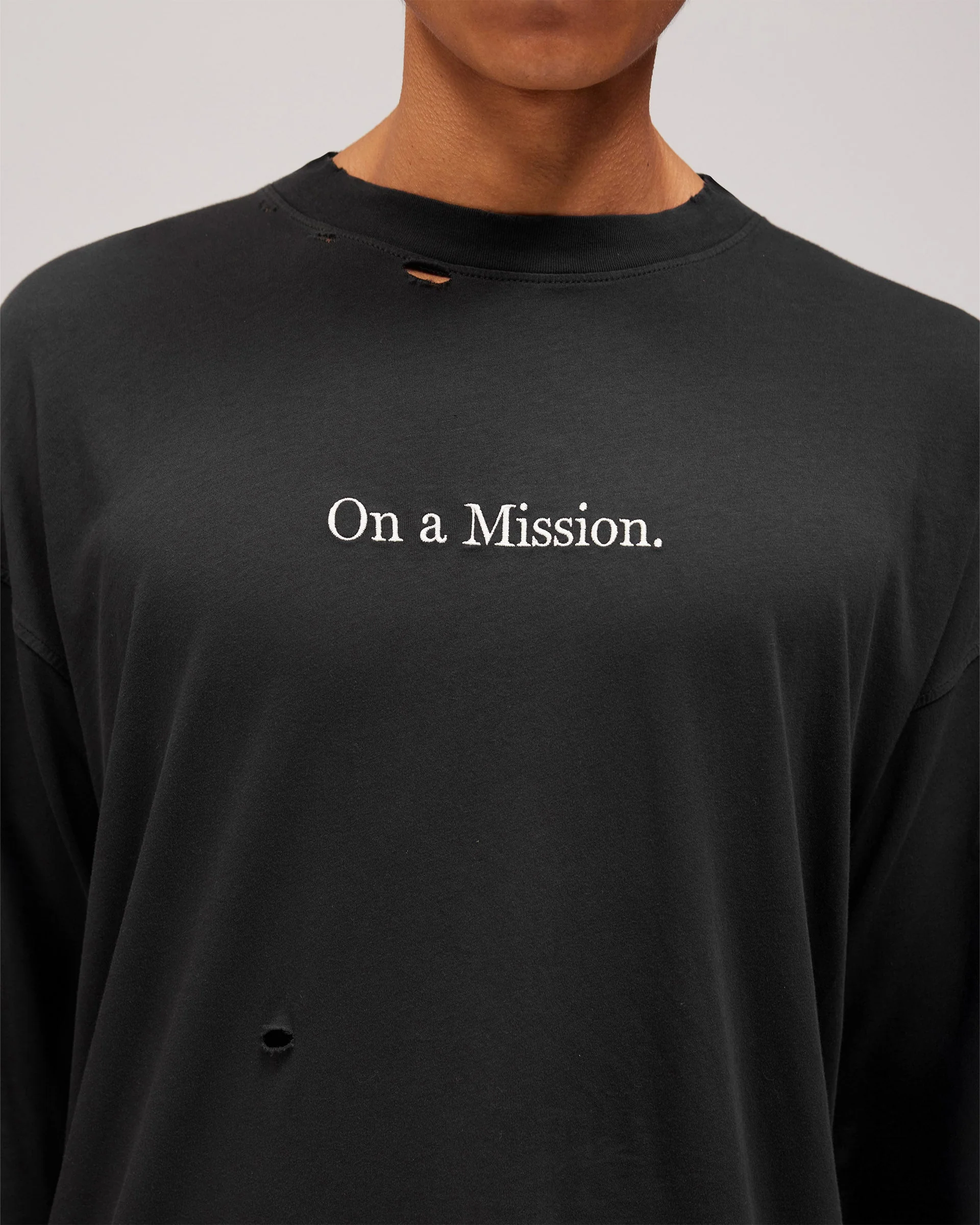247 On A Mission Long Sleeve T-Shirt - Jet Black - Image 5