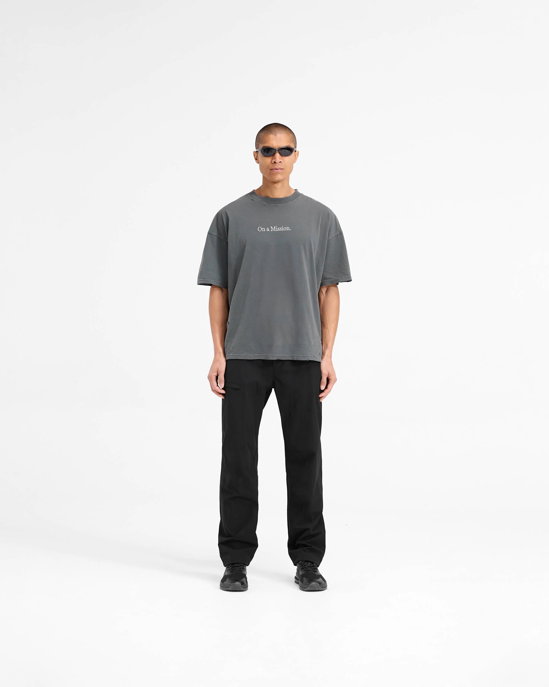 247 On A Mission Oversized T-Shirt - Aged Black - Image 5