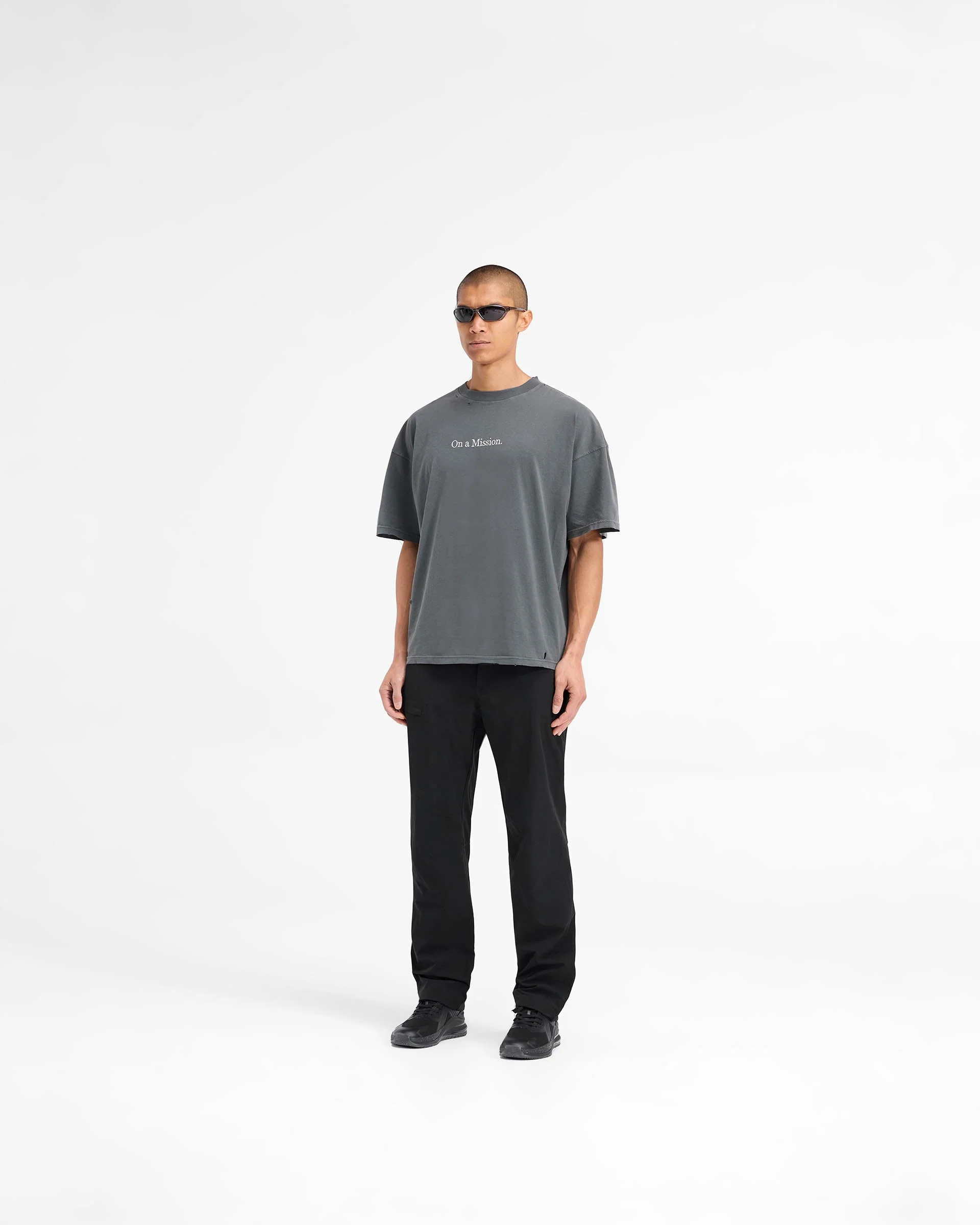 247 On A Mission Oversized T-Shirt - Aged Black - Image 6