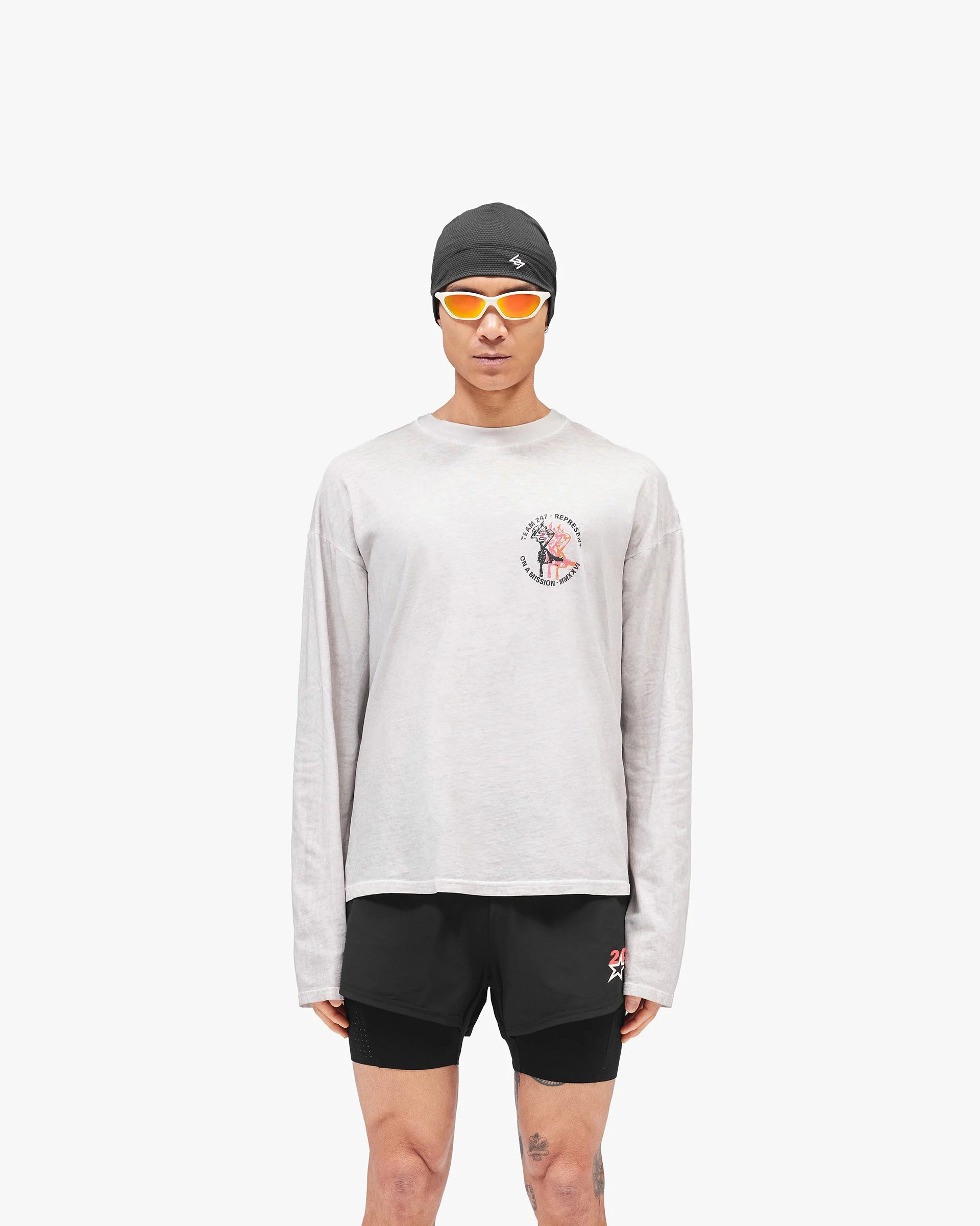 247 Torch Boxy Long Sleeve T-Shirt - Bleach Wash - Image 3