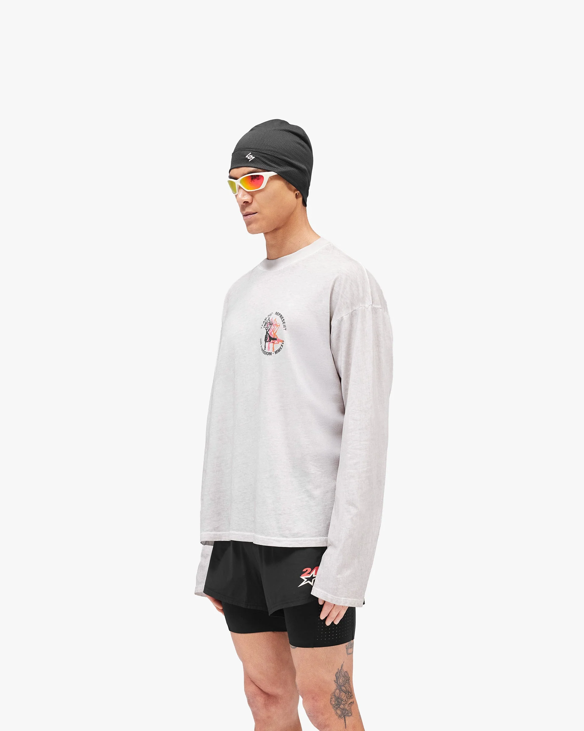 247 Torch Boxy Long Sleeve T-Shirt - Bleach Wash - Image 4