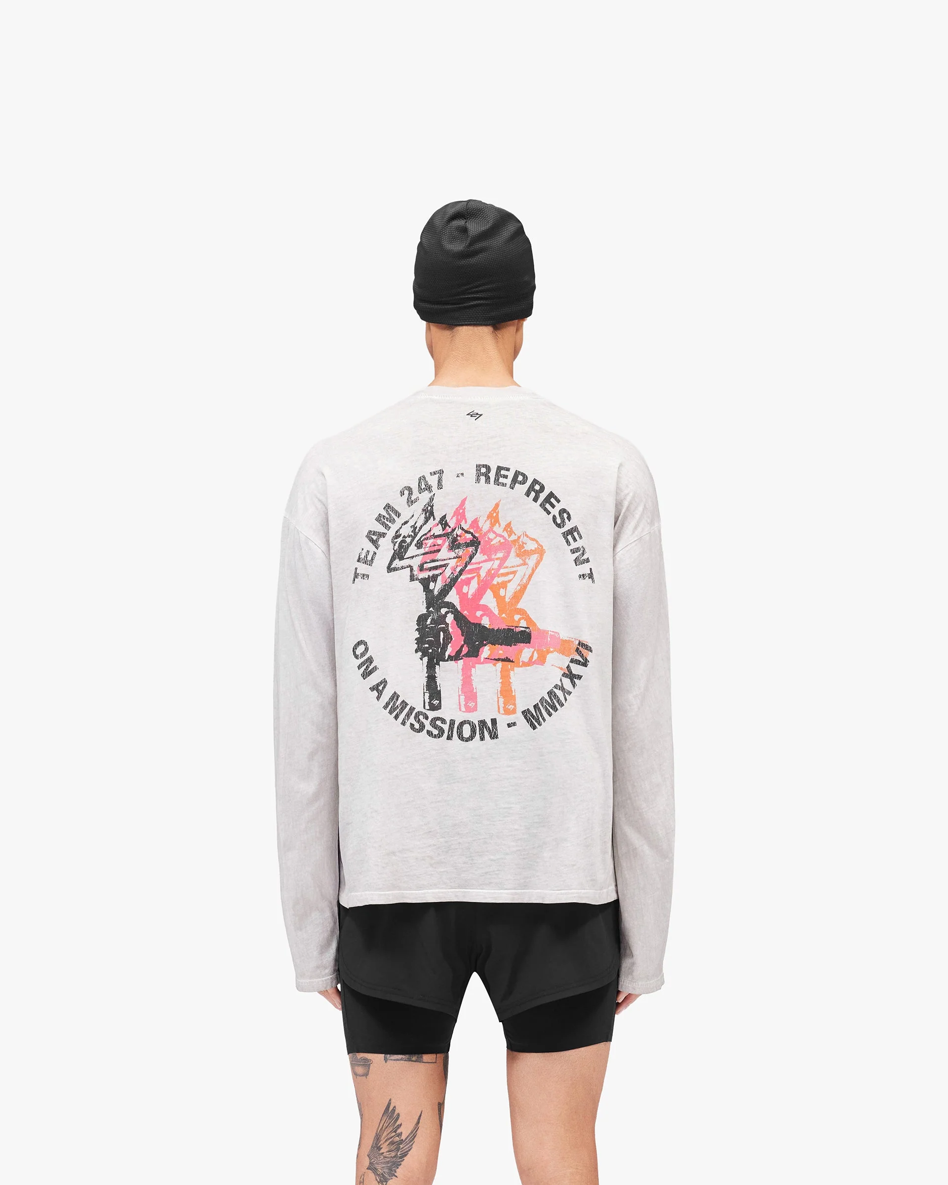 247 Torch Boxy Long Sleeve T-Shirt - Bleach Wash - Image 5