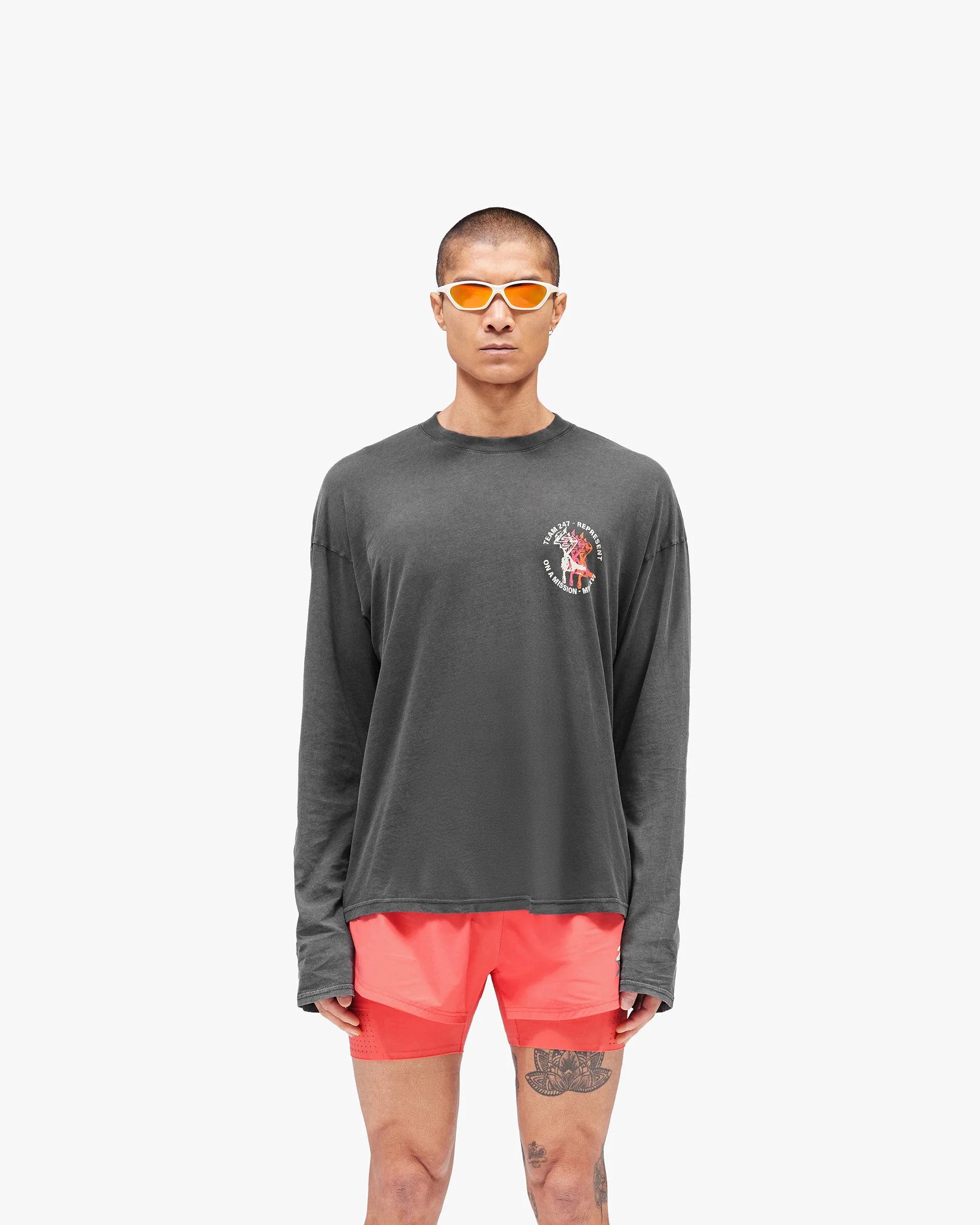 247 Torch Boxy Long Sleeve T-Shirt - Washed Black - Image 3