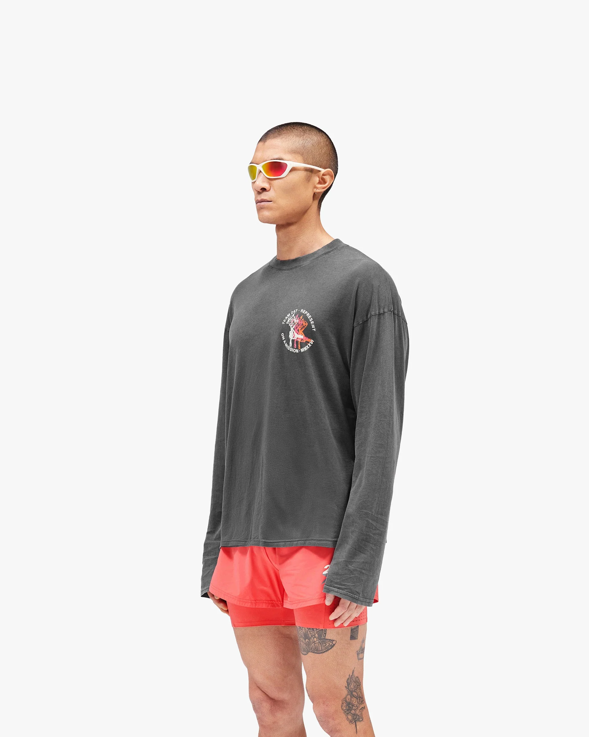 247 Torch Boxy Long Sleeve T-Shirt - Washed Black - Image 4