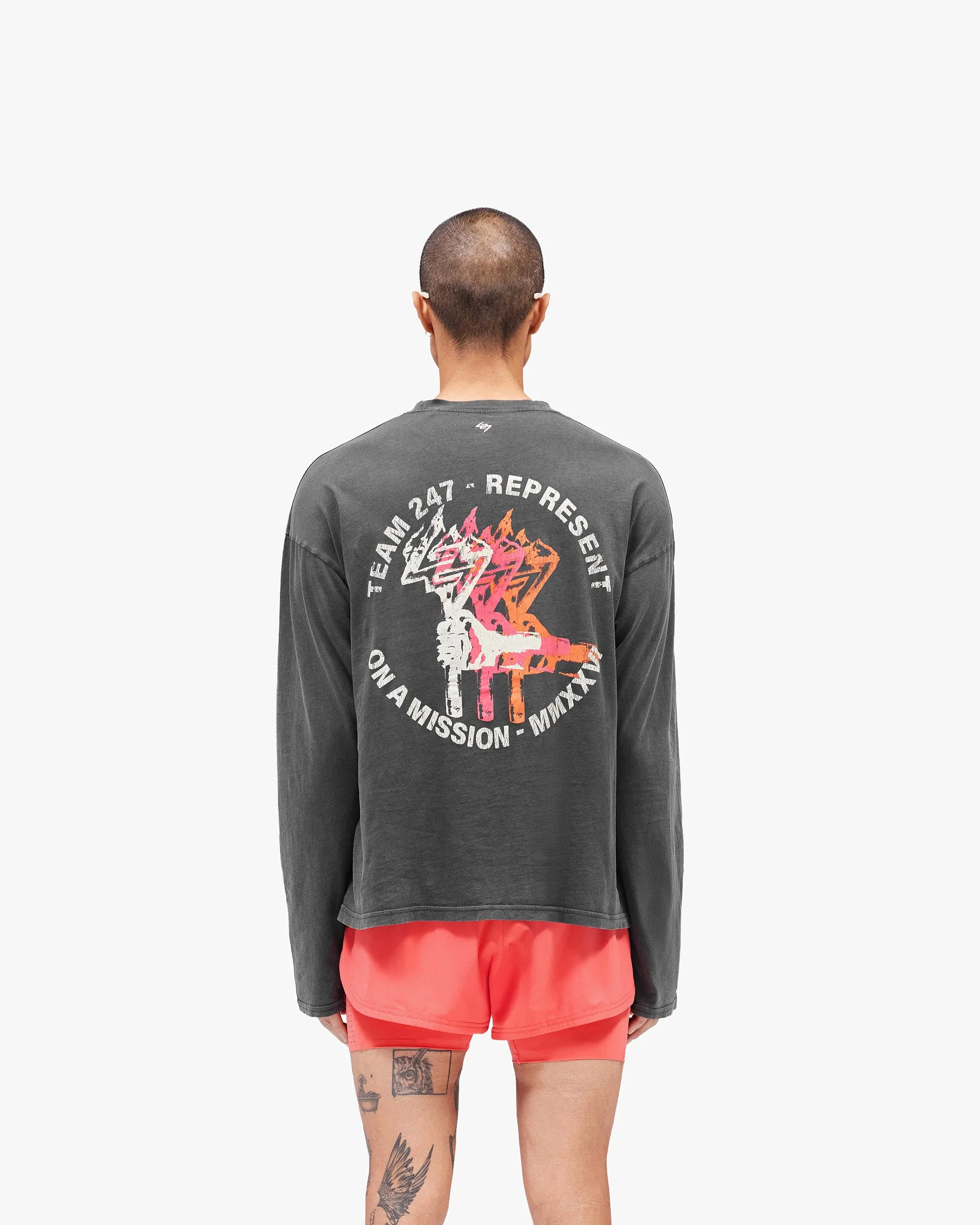 247 Torch Boxy Long Sleeve T-Shirt - Washed Black - Image 5