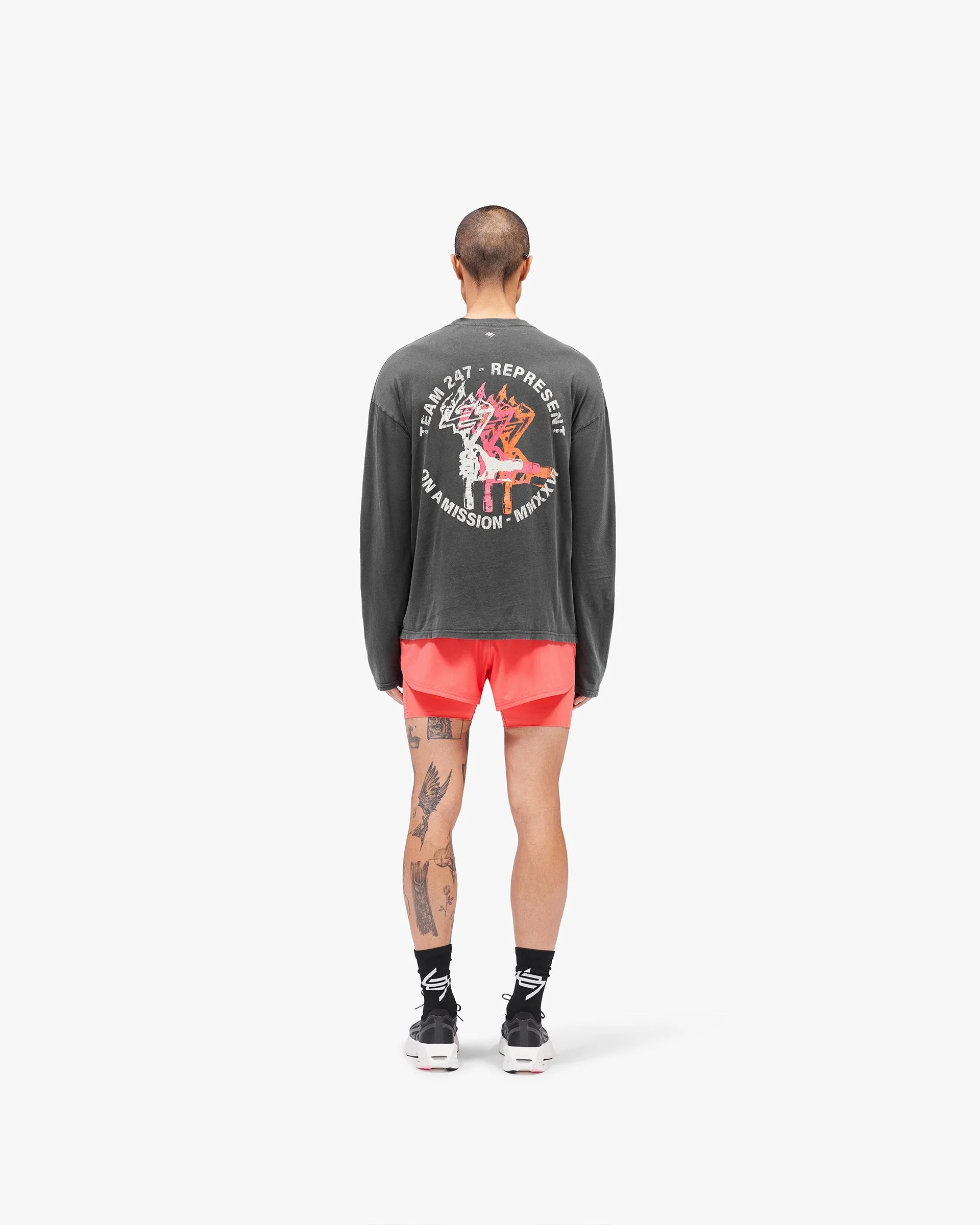 247 Torch Boxy Long Sleeve T-Shirt - Washed Black - Image 8