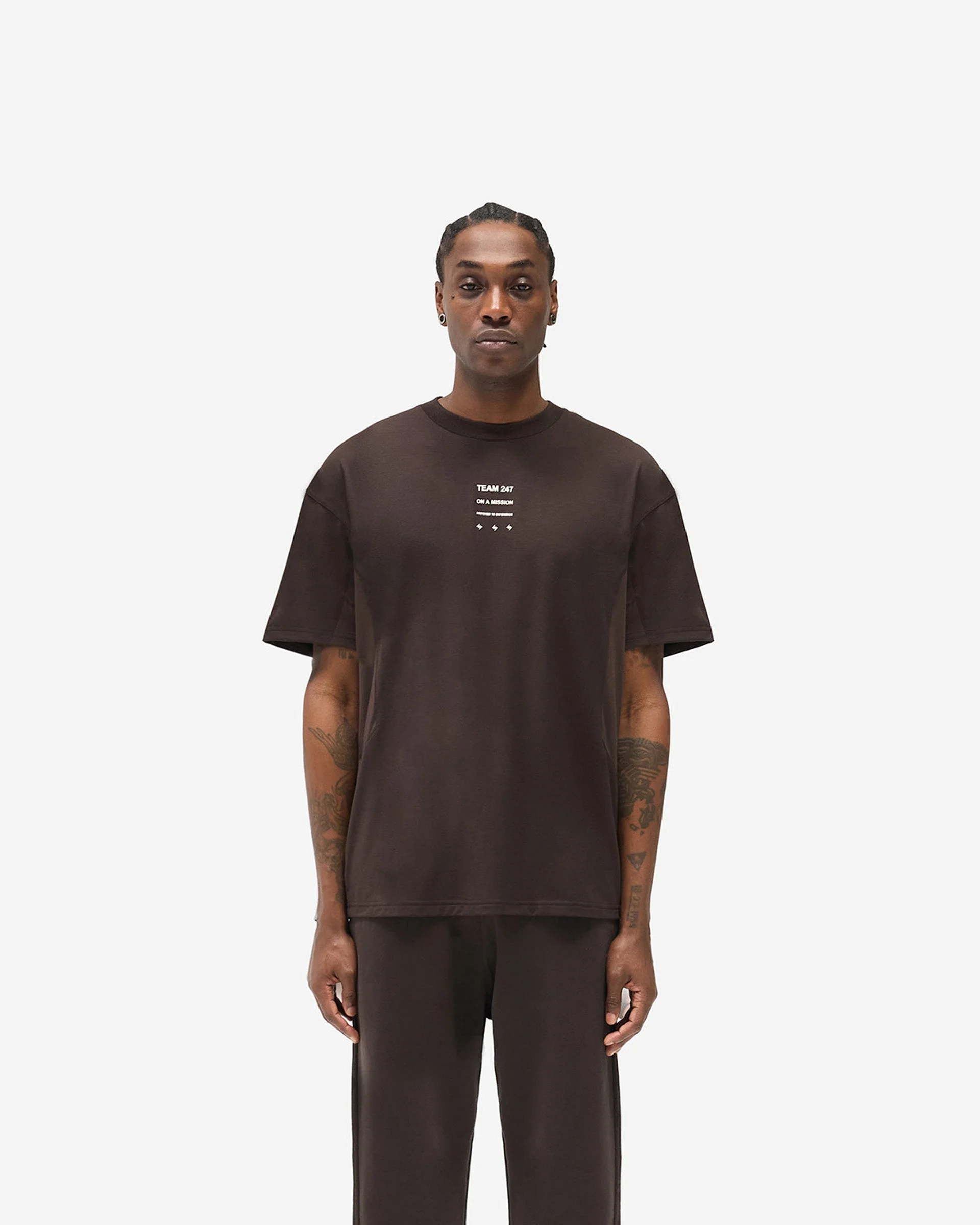 247 Uprising Oversized T-Shirt - Chocolate - Image 3