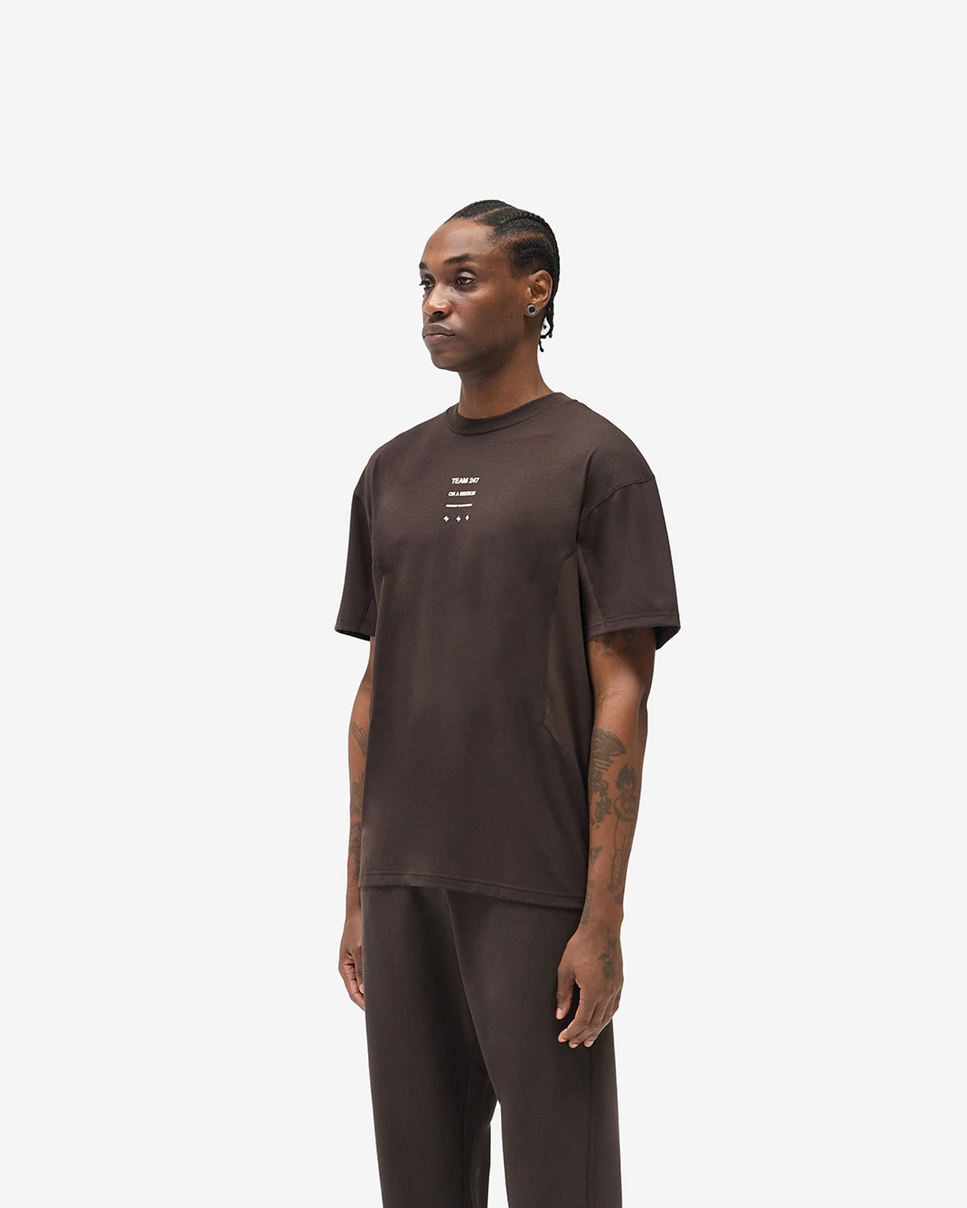 247 Uprising Oversized T-Shirt - Chocolate - Image 5