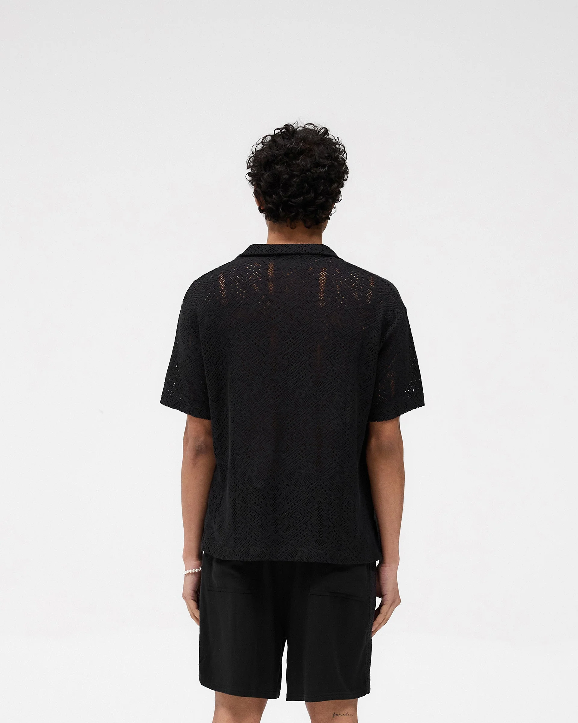 All Over Crochet Shirt - Jet Black - Image 4