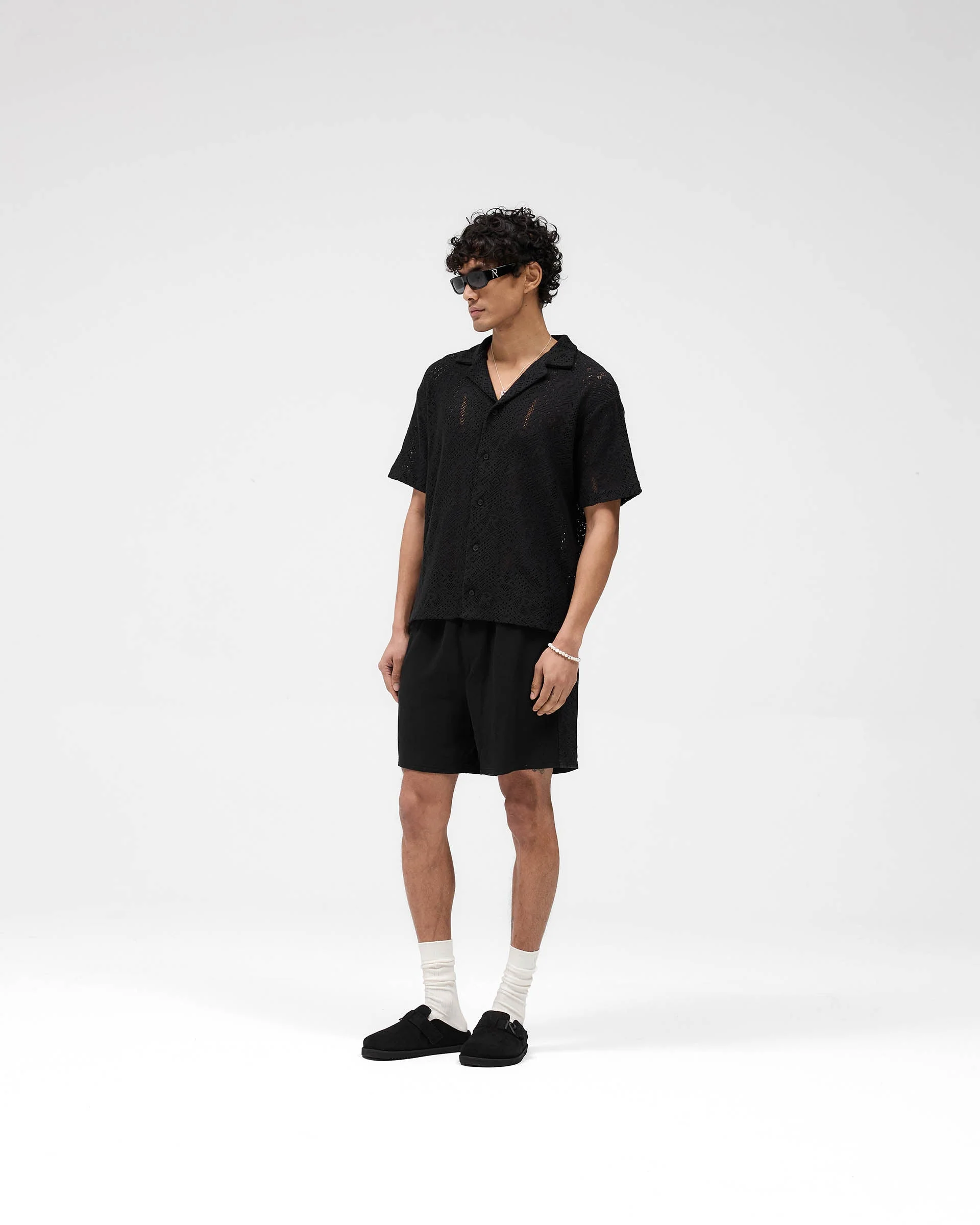 All Over Crochet Shirt - Jet Black - Image 6