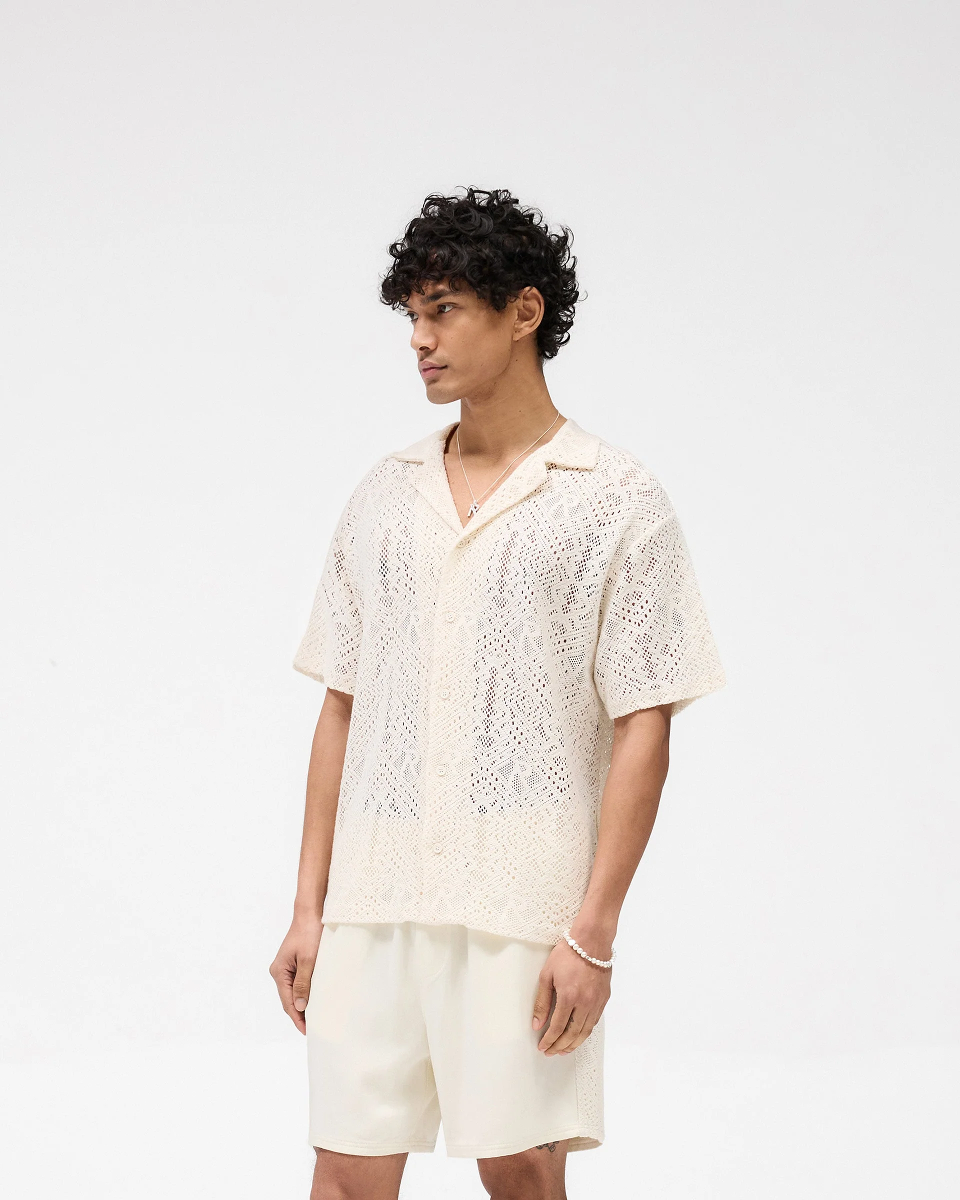 All Over Crochet Shirt - Off White - Image 2