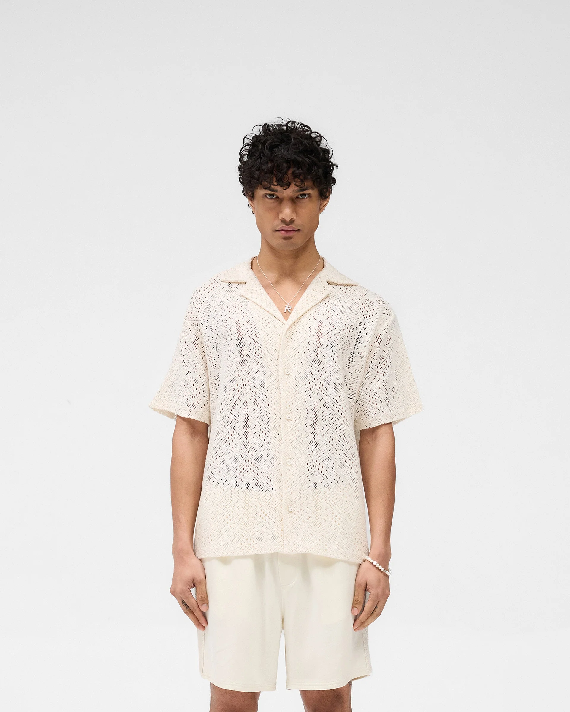 All Over Crochet Shirt - Off White - Image 3
