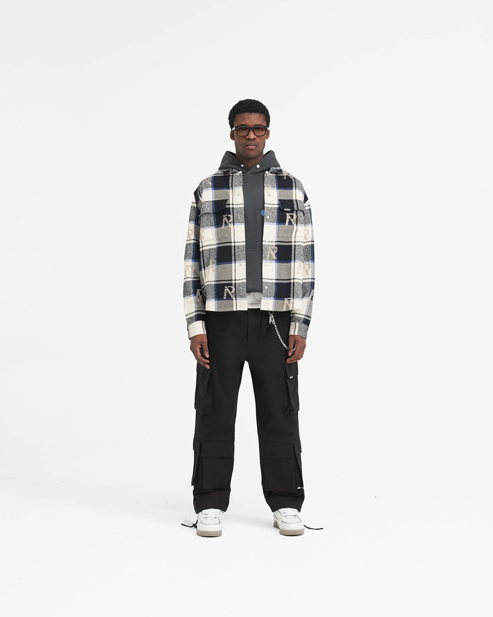 All Over Initial Flannel Shirt - Blue Check - Image 7