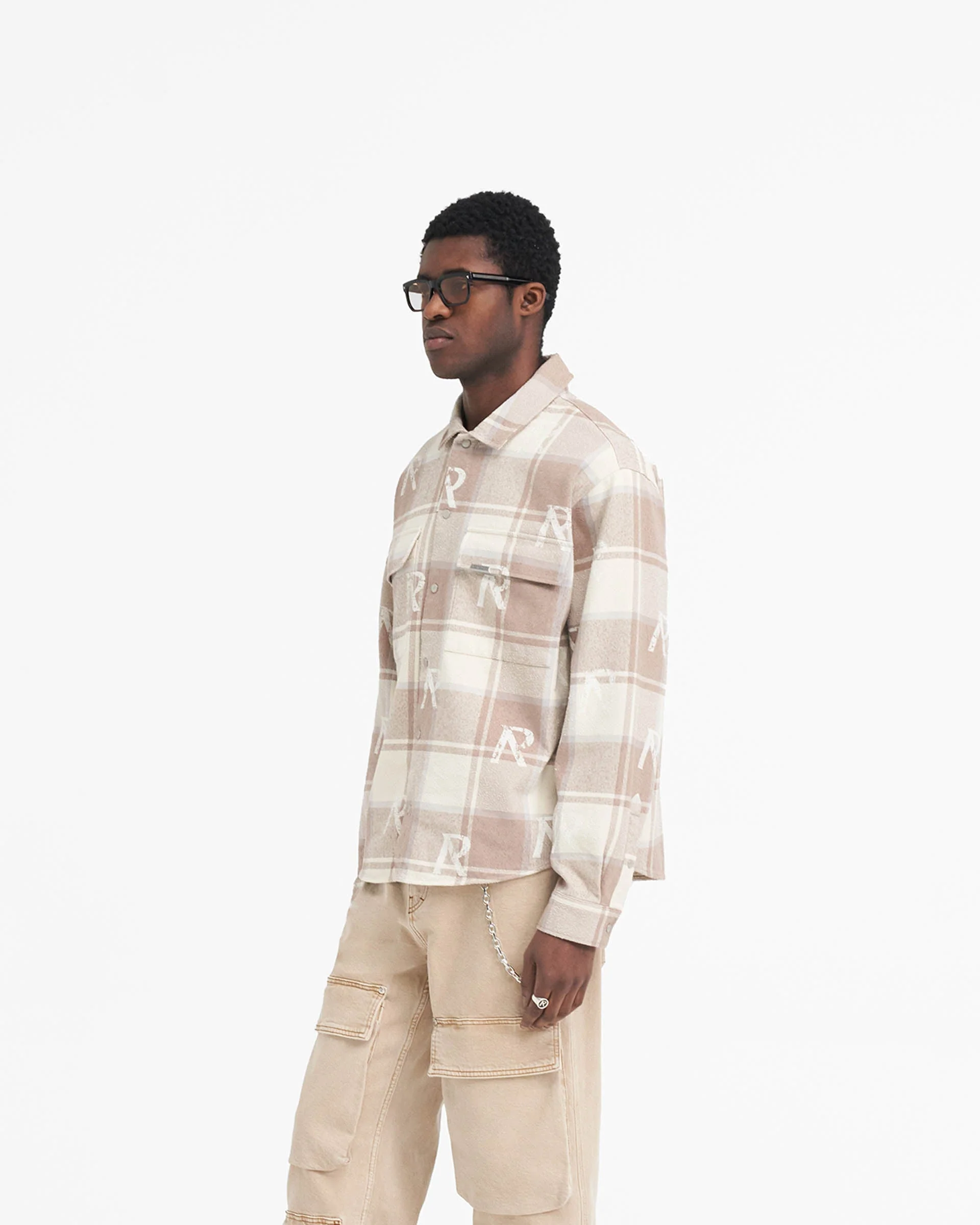All Over Initial Flannel Shirt - Cashmere - Image 2
