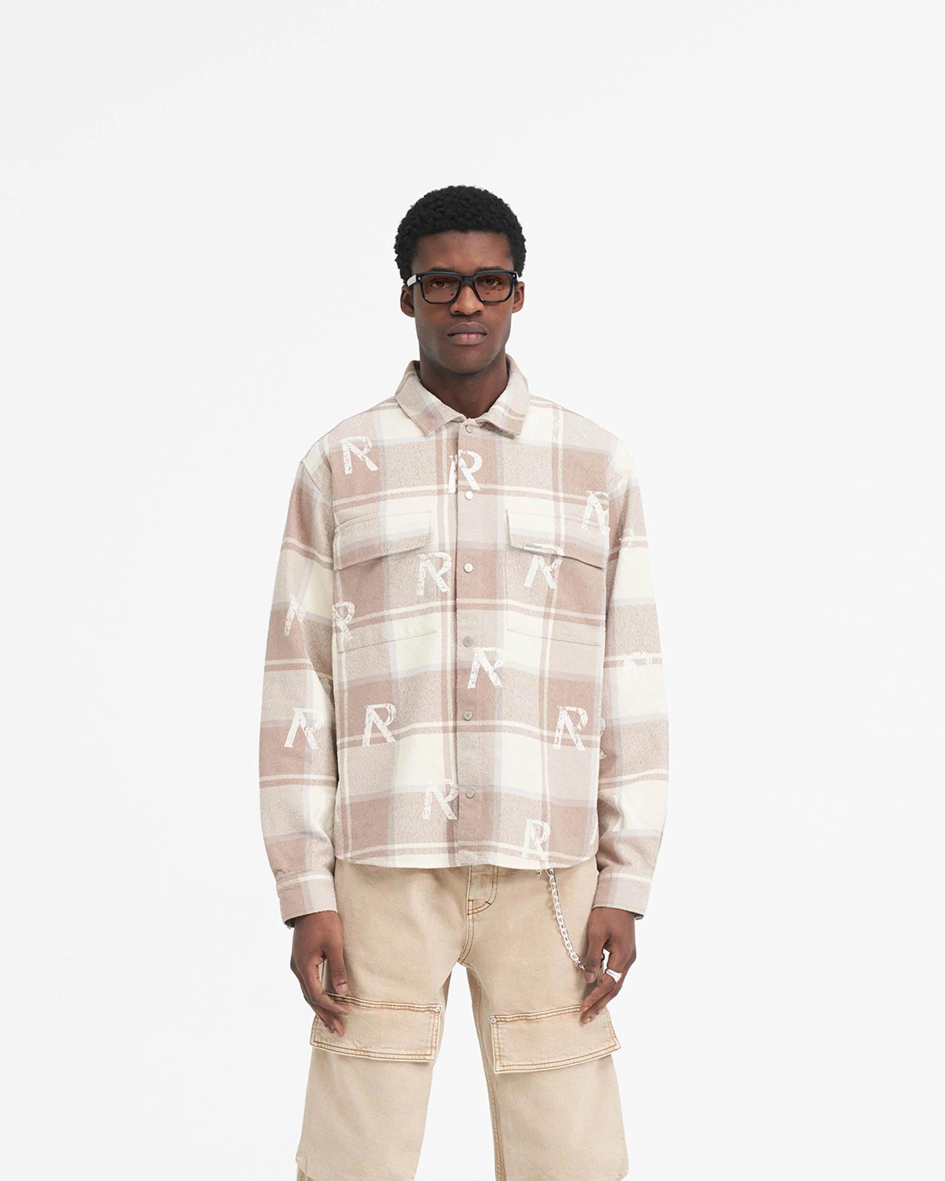 All Over Initial Flannel Shirt - Cashmere - Image 3