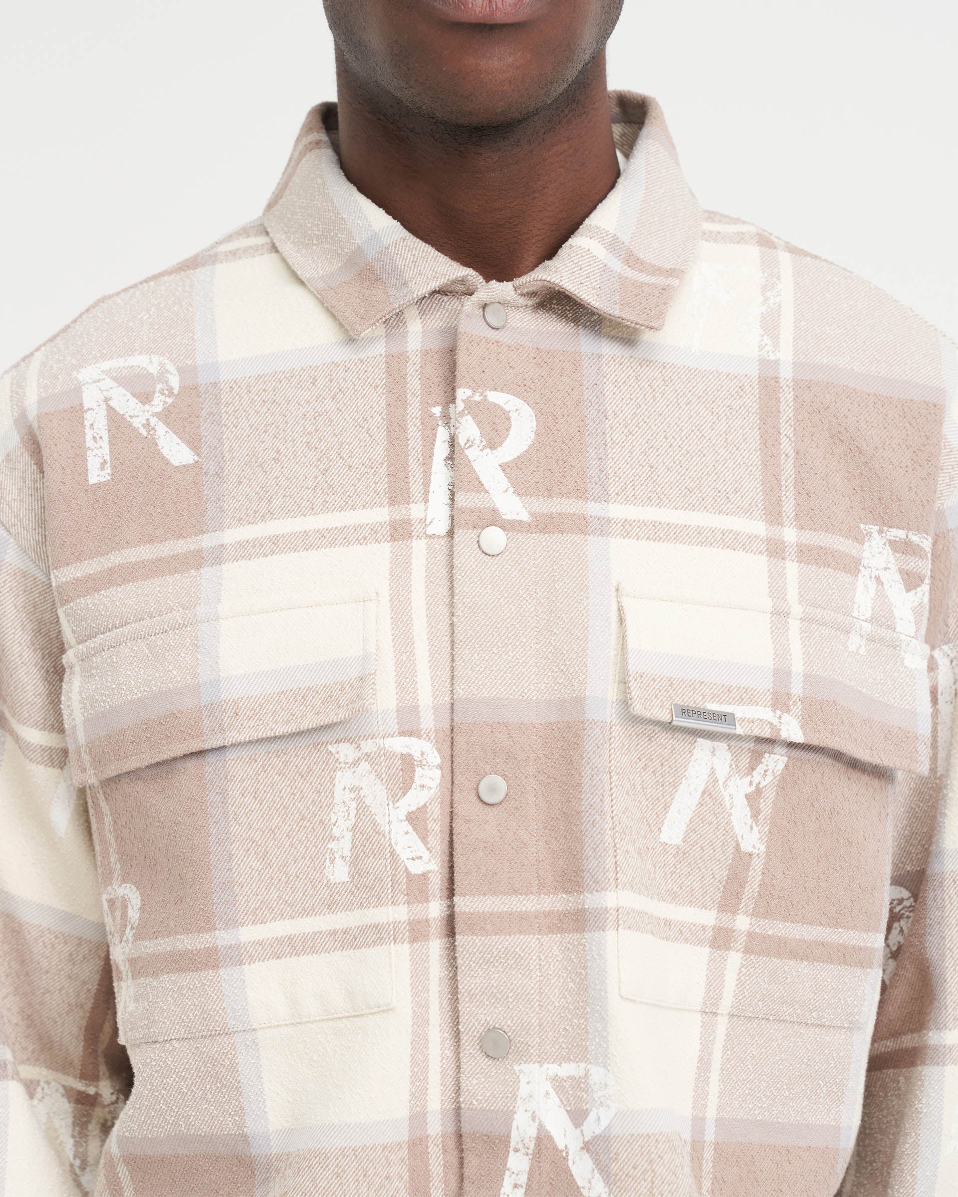 All Over Initial Flannel Shirt - Cashmere - Image 5