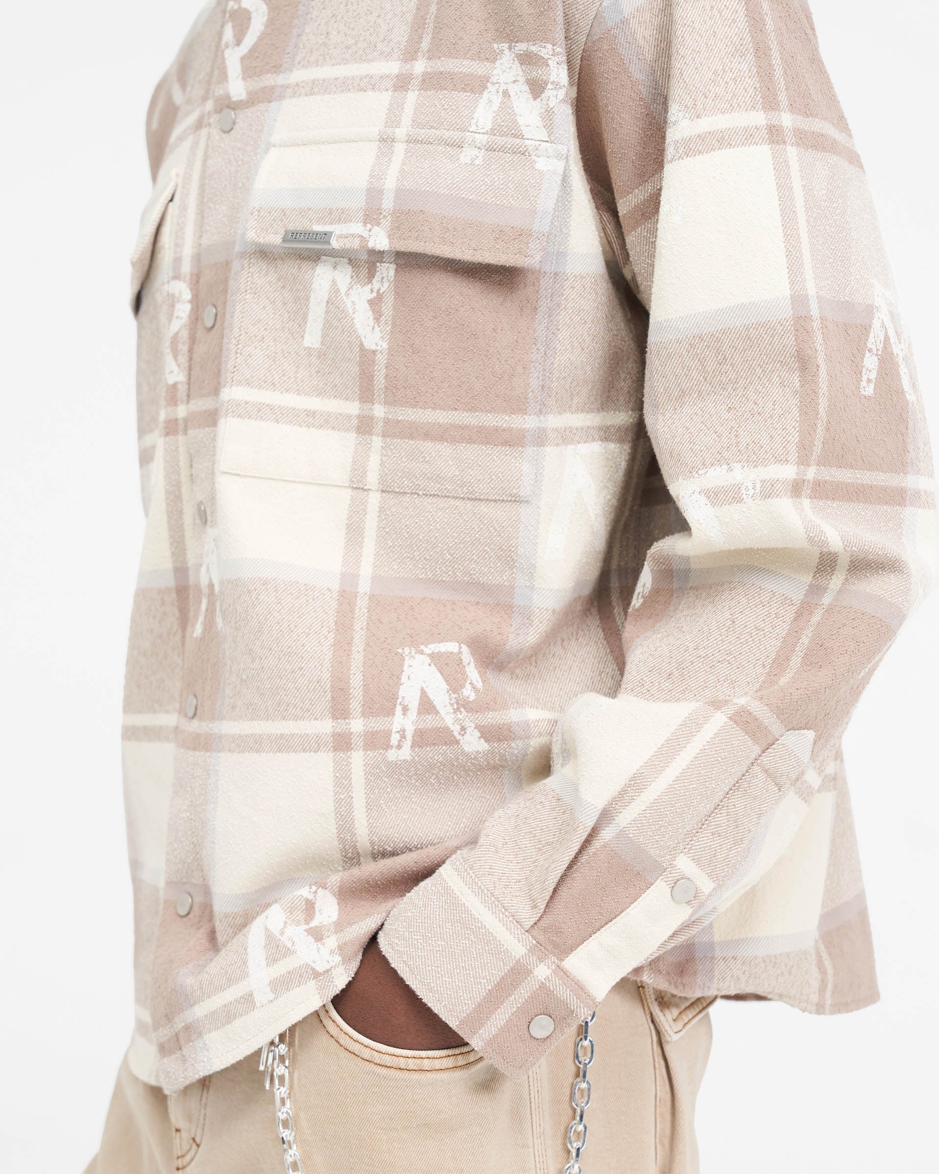 All Over Initial Flannel Shirt - Cashmere - Image 6