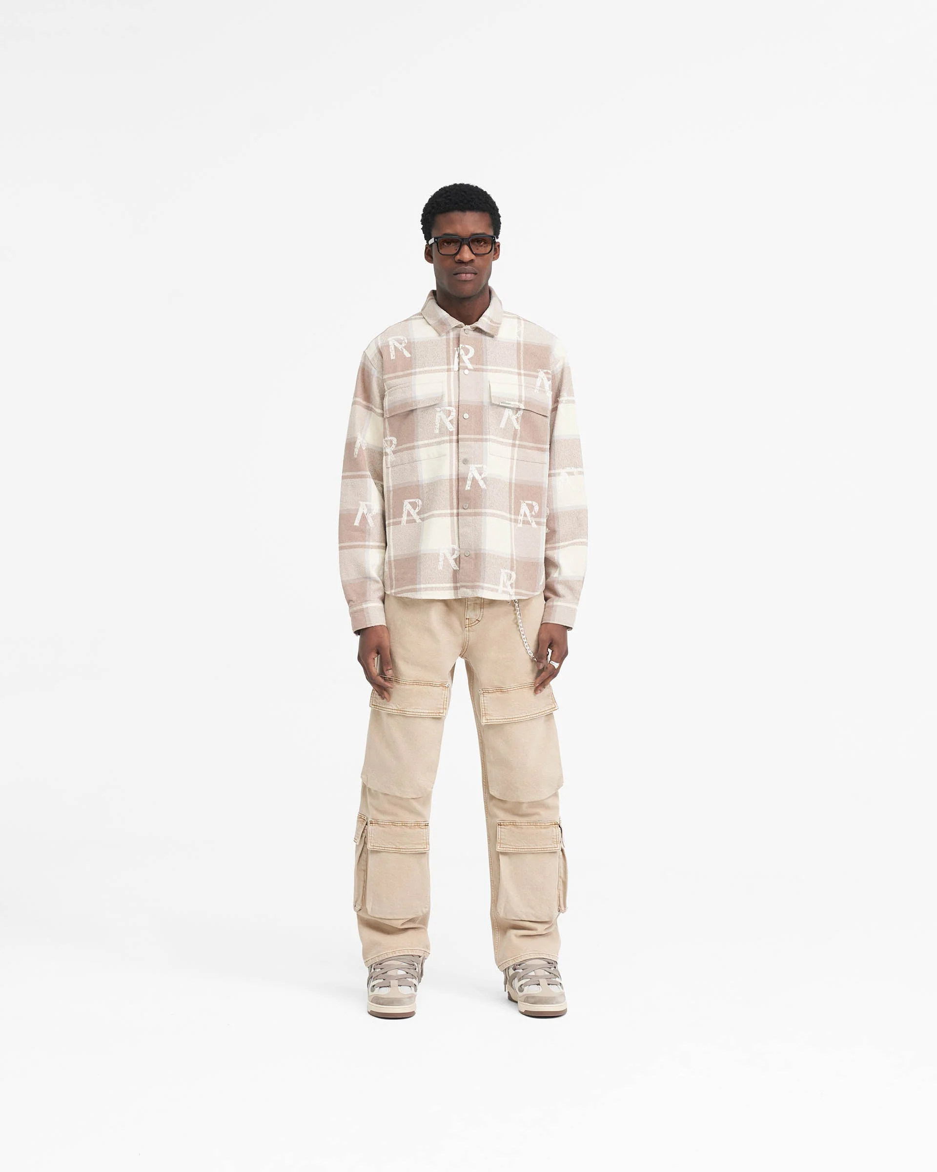 All Over Initial Flannel Shirt - Cashmere - Image 7