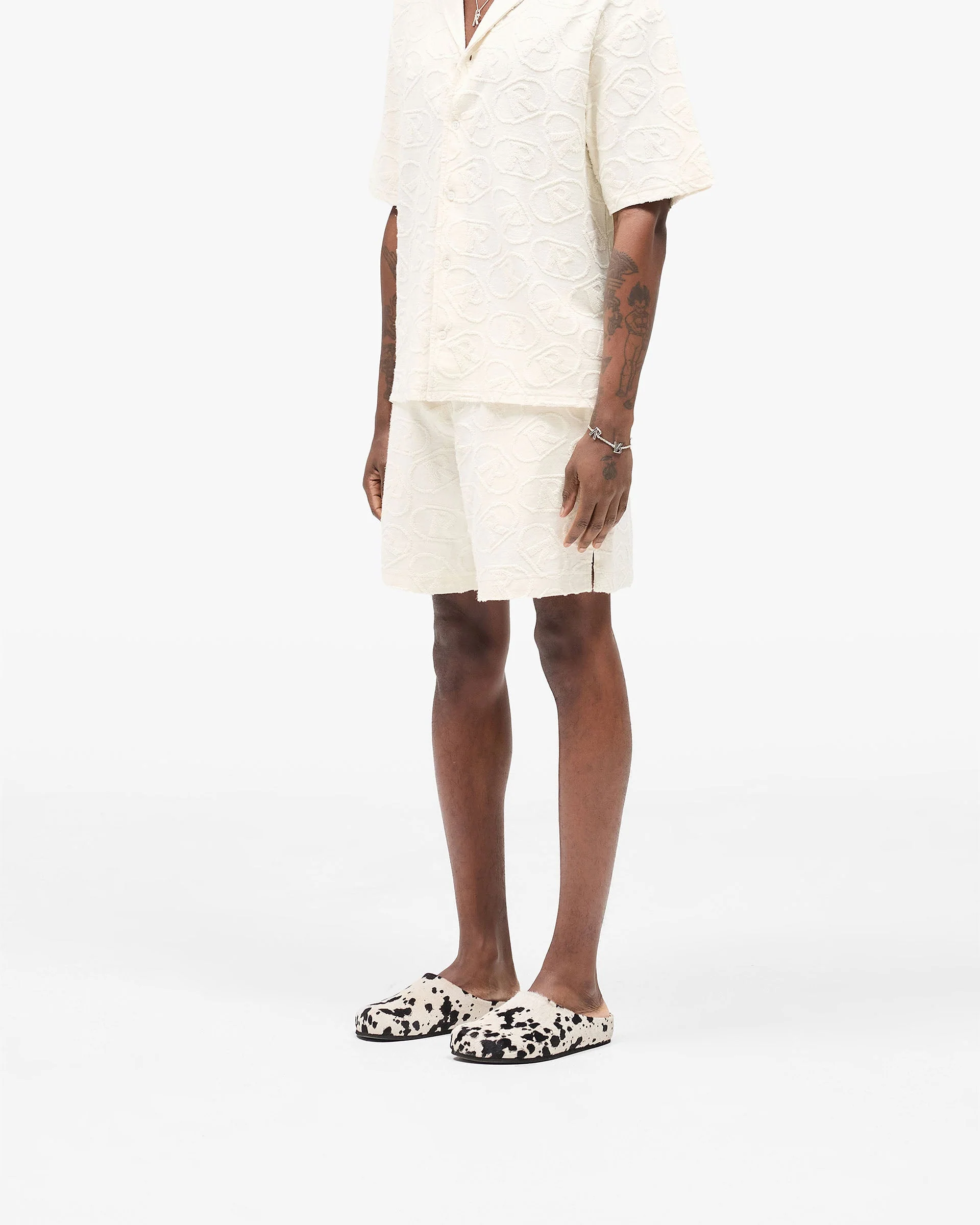 All Over Print Towel Short - Aged White - Image 2
